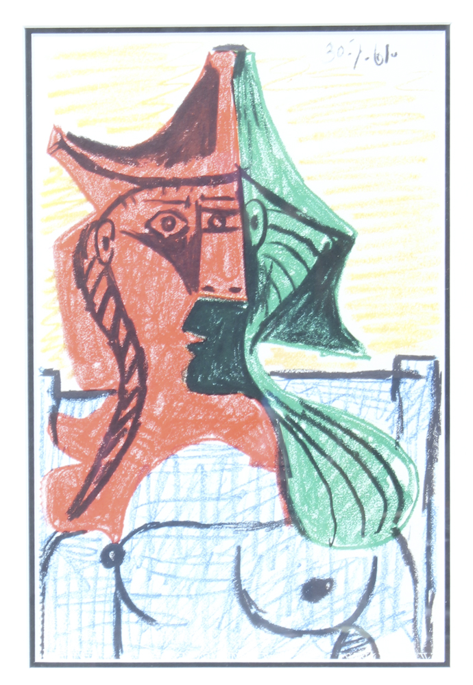 Framed Photo Offset Lithograph "Le dejeuner sur L'Herbe" after Pablo Picasso