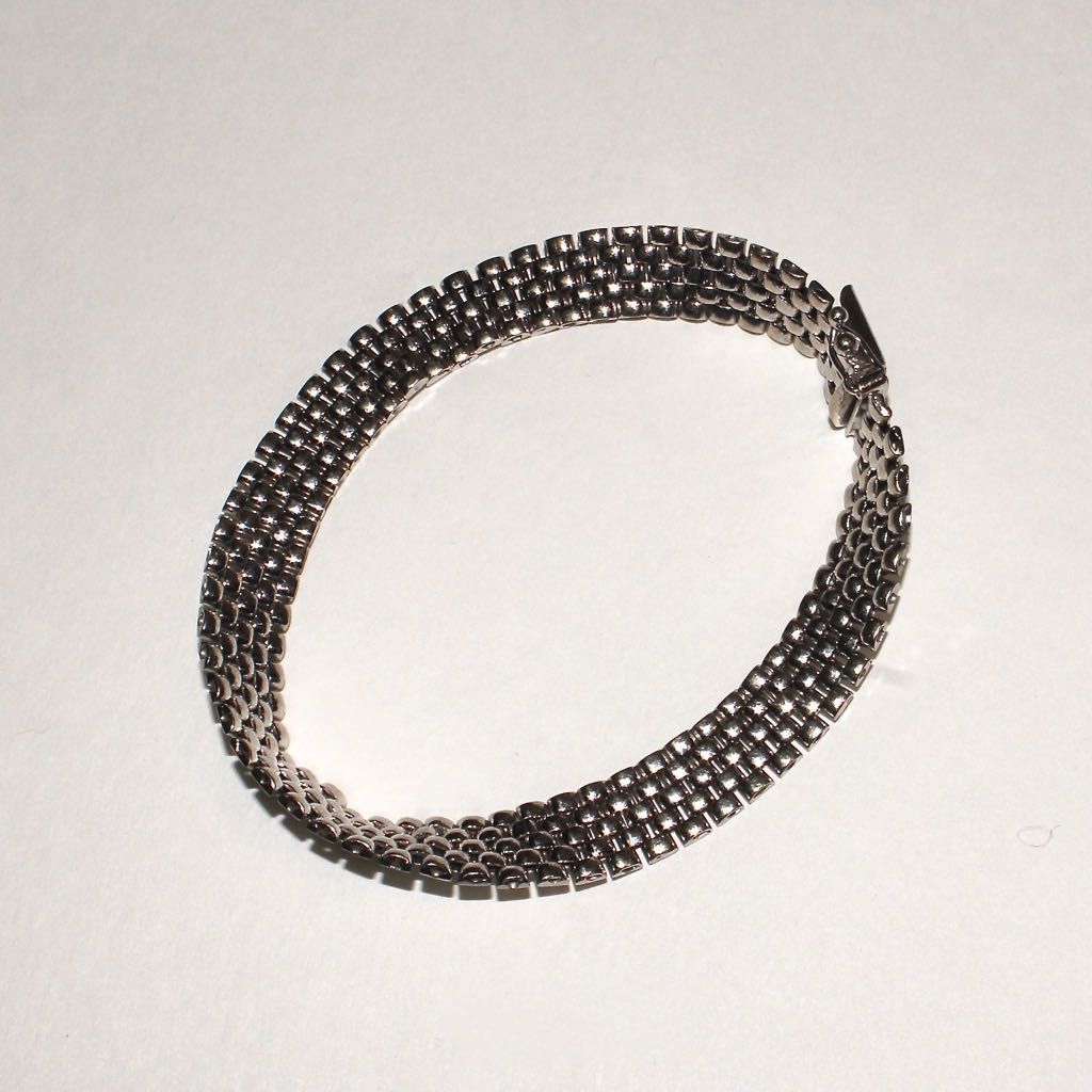 14K White Gold Popcorn Bracelet
