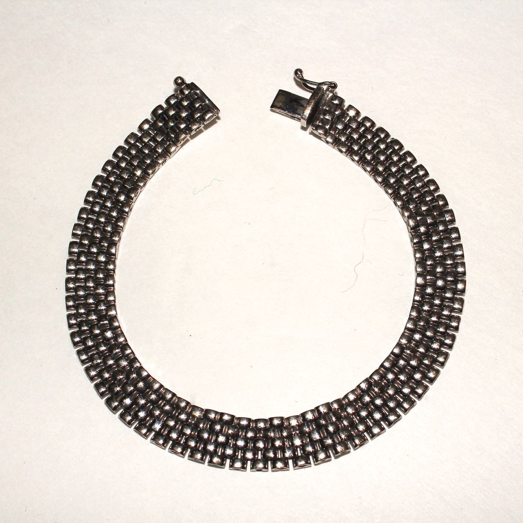 14K White Gold Popcorn Bracelet
