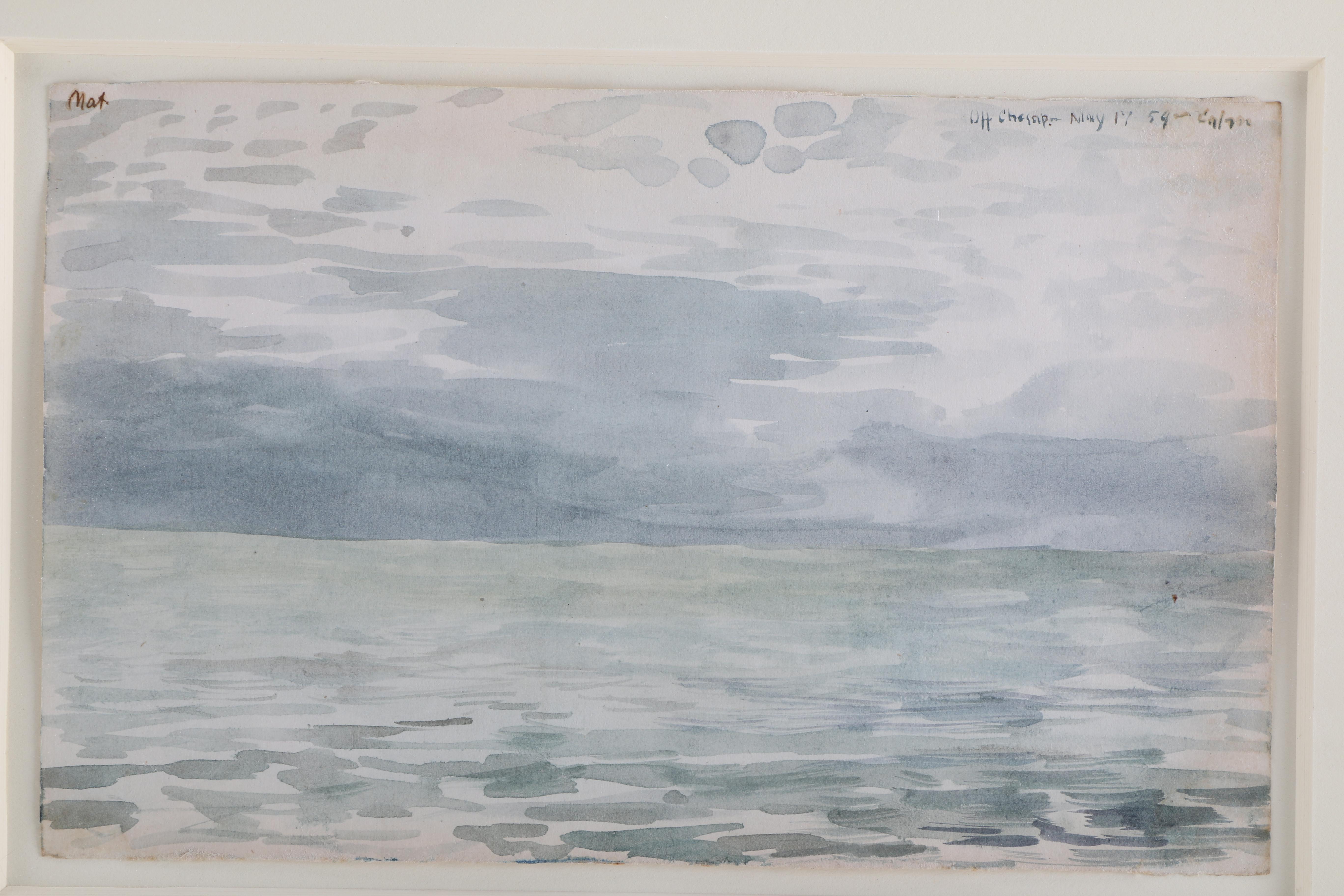 Charles DeWolf Brownell Watercolor Painting on Paper "Off Chesapeake Bay"