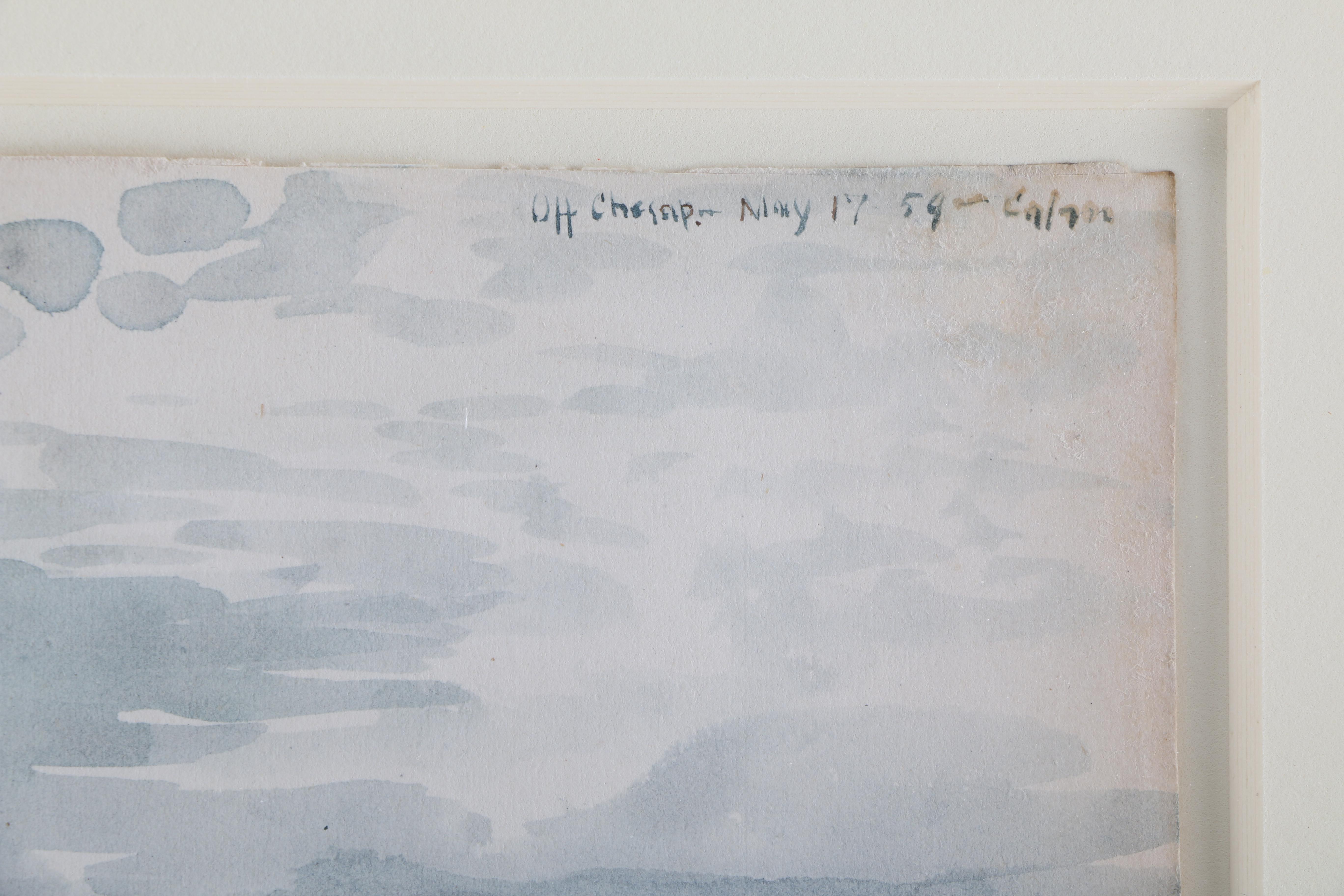 Charles DeWolf Brownell Watercolor Painting on Paper "Off Chesapeake Bay"