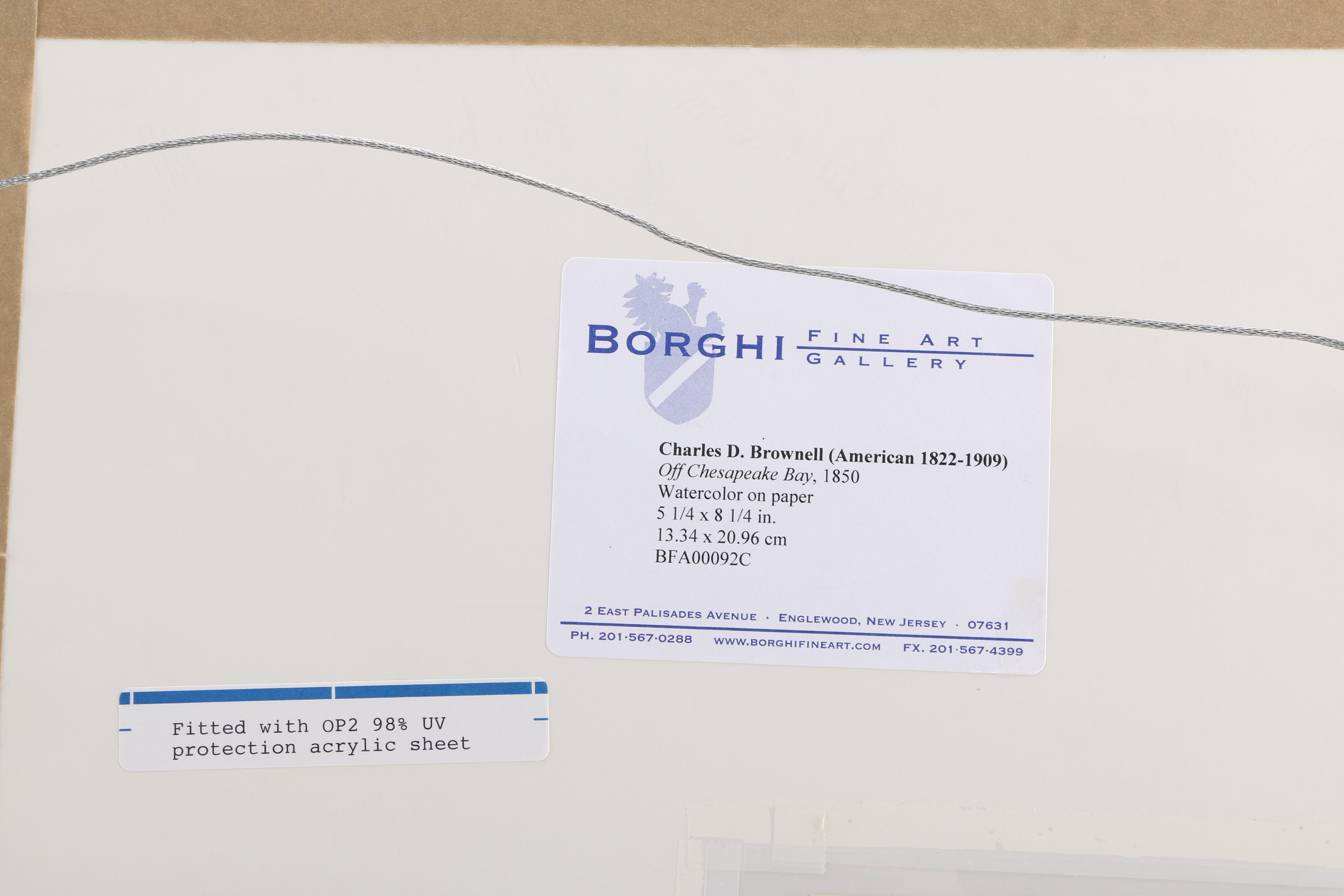 Charles DeWolf Brownell Watercolor Painting on Paper "Off Chesapeake Bay"