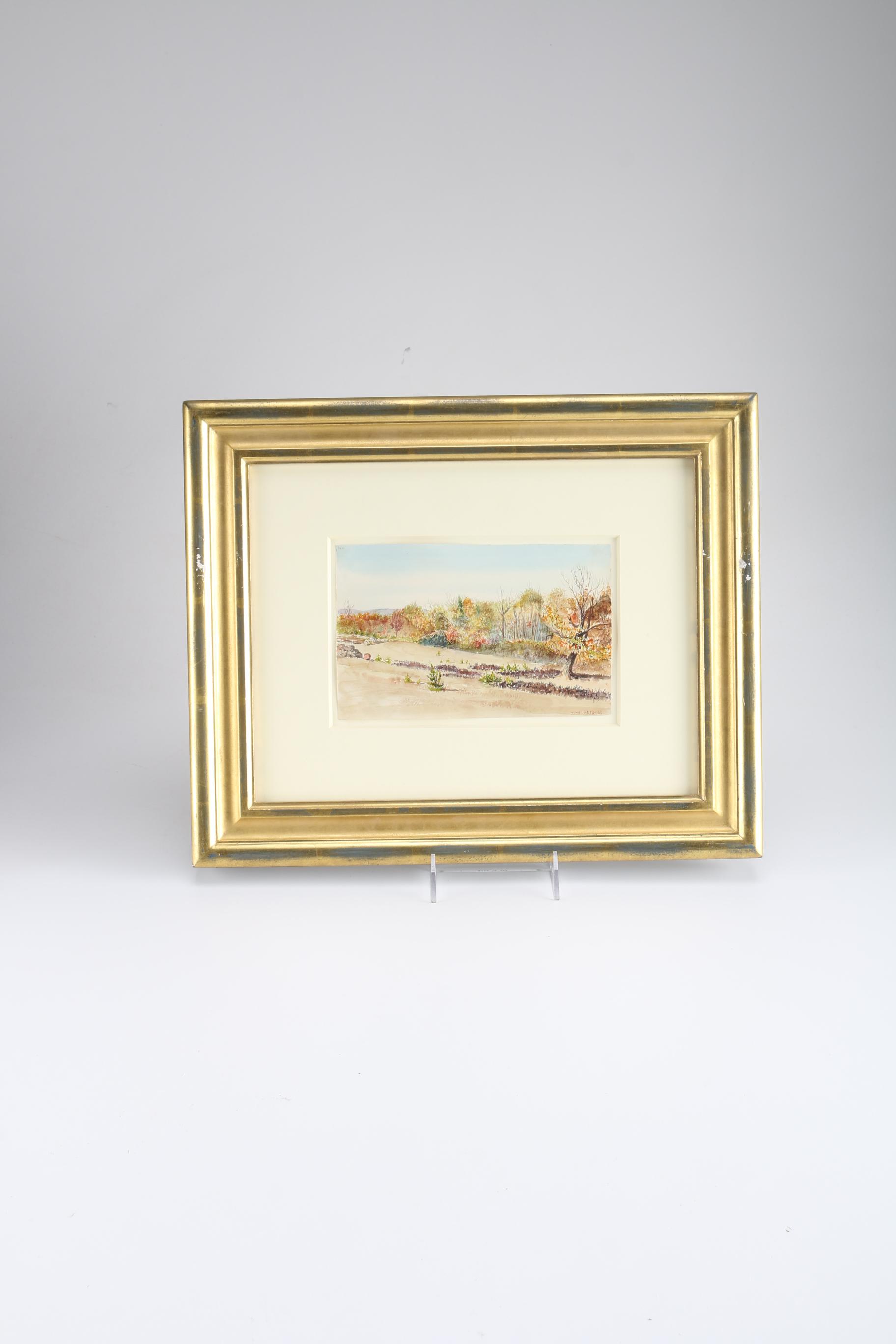 Charles DeWolf Brownell Watercolor Painting on Paper "Landscape Lyme Connecticut"