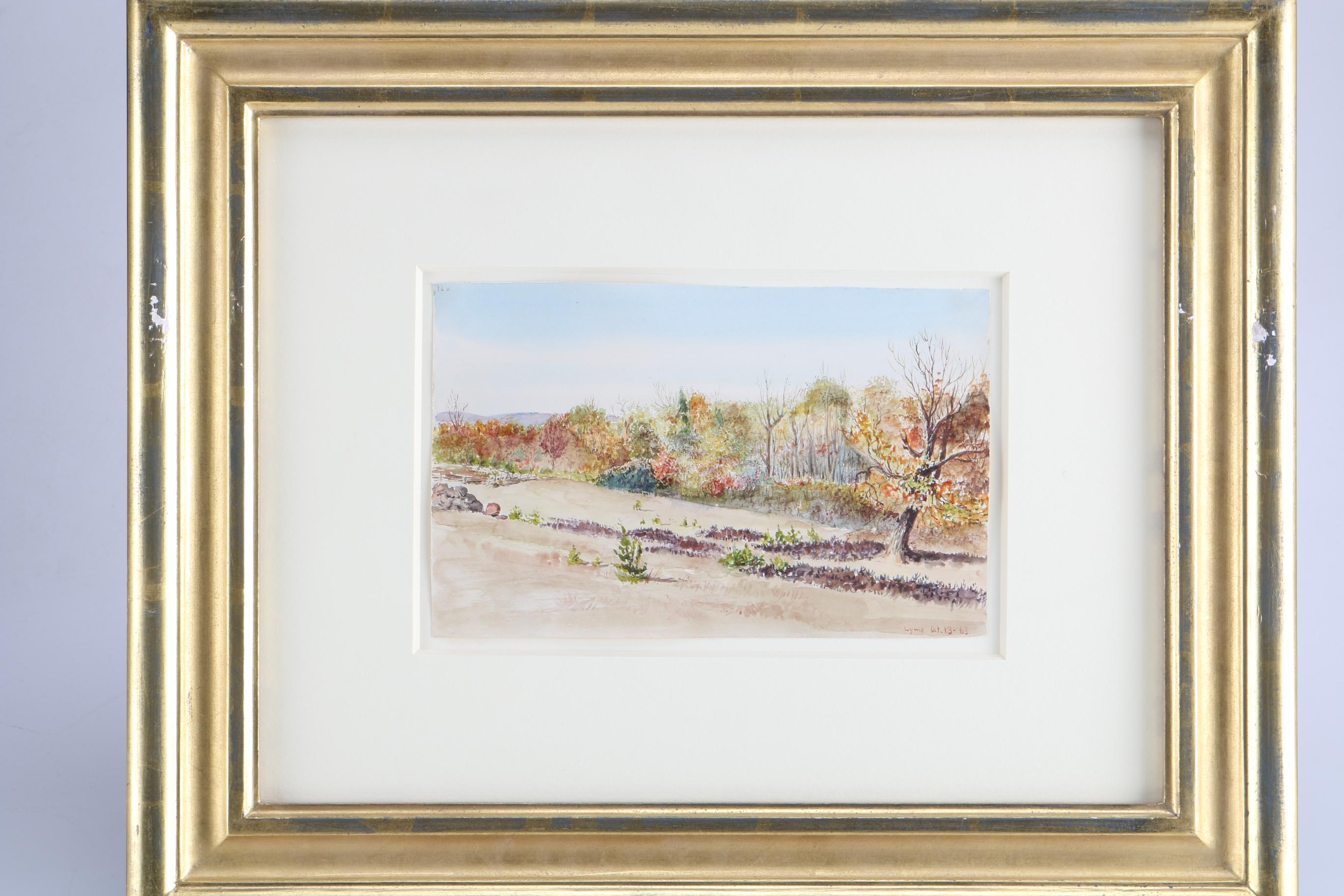 Charles DeWolf Brownell Watercolor Painting on Paper "Landscape Lyme Connecticut"
