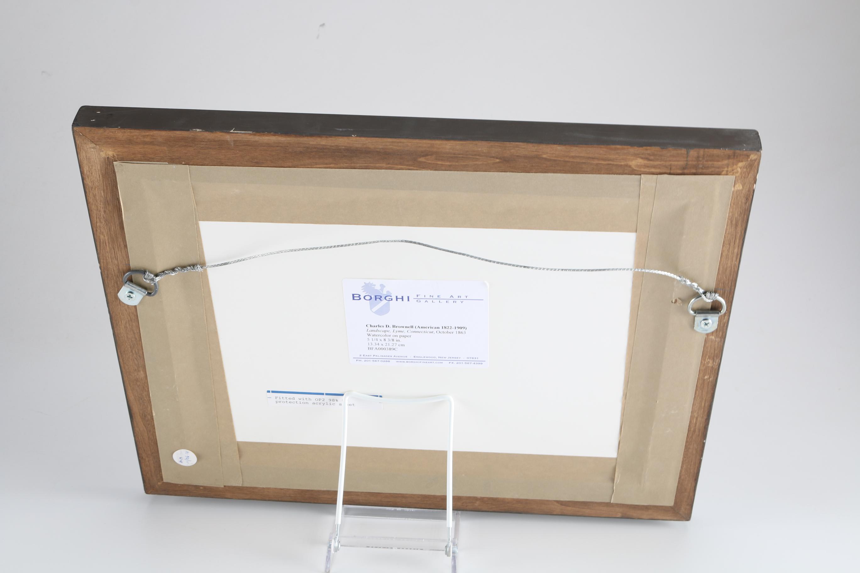 Charles DeWolf Brownell Watercolor Painting on Paper "Landscape Lyme Connecticut"