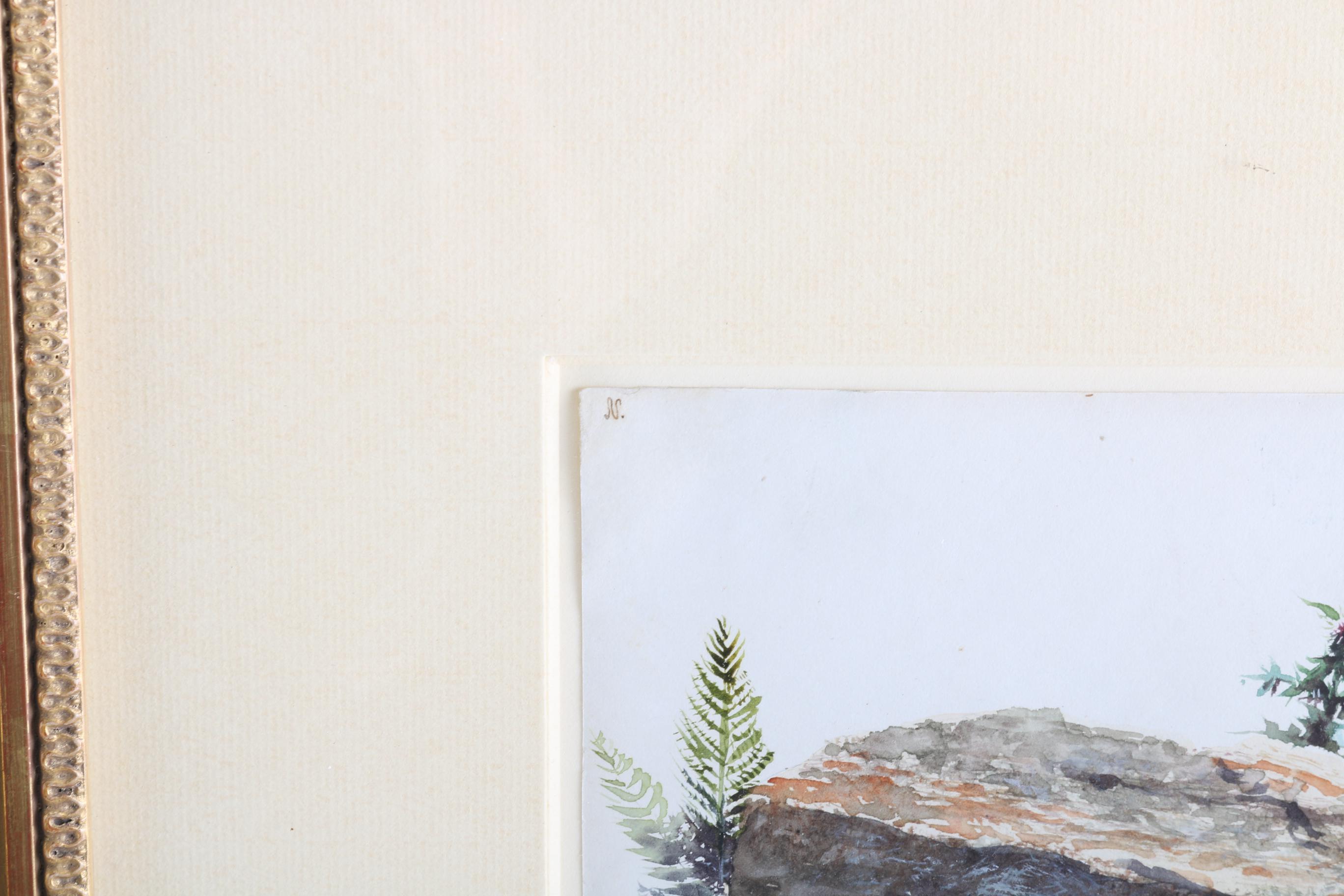 Charles DeWolf Brownell Watercolor Painting "Rock Study, White Mountains"