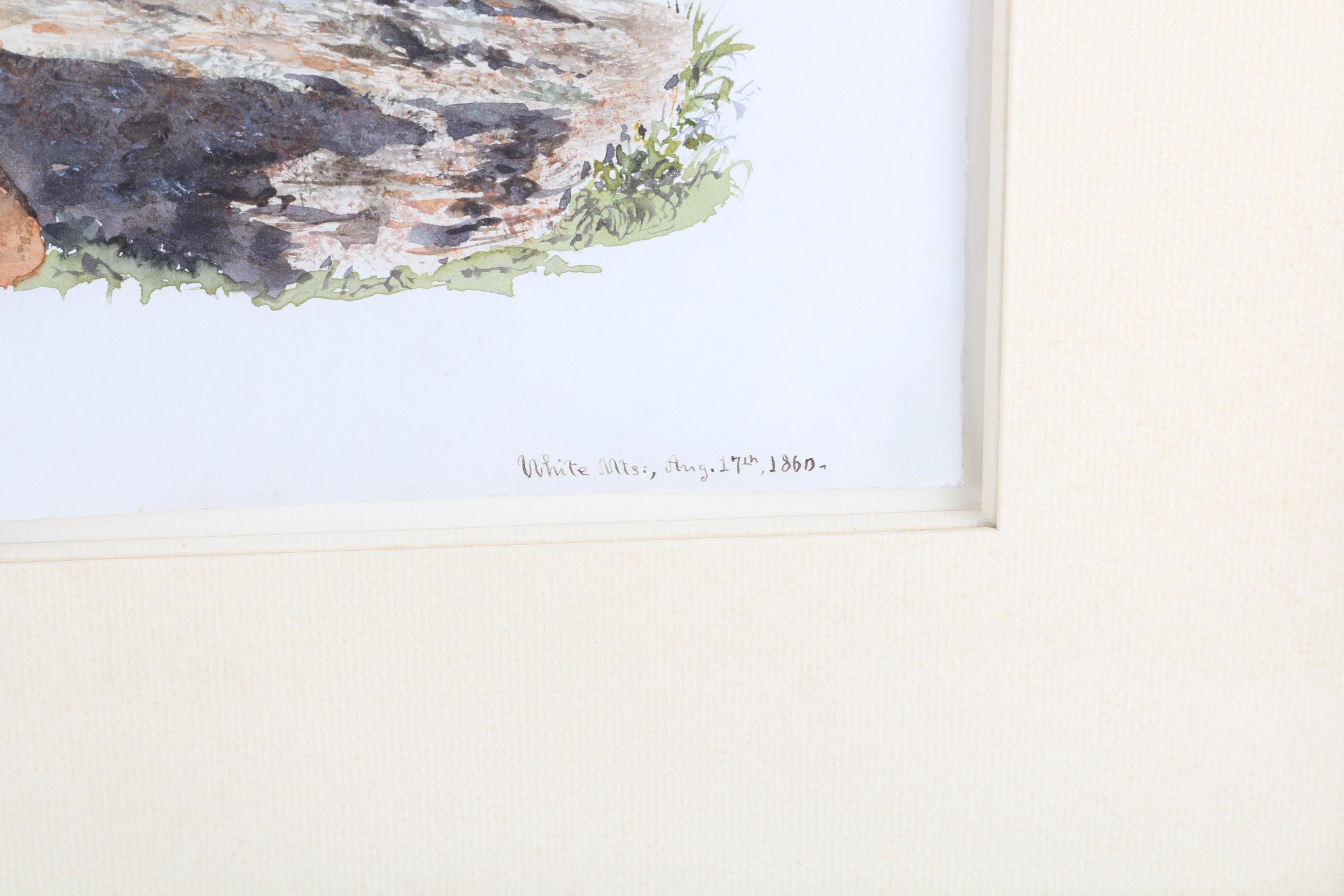 Charles DeWolf Brownell Watercolor Painting "Rock Study, White Mountains"