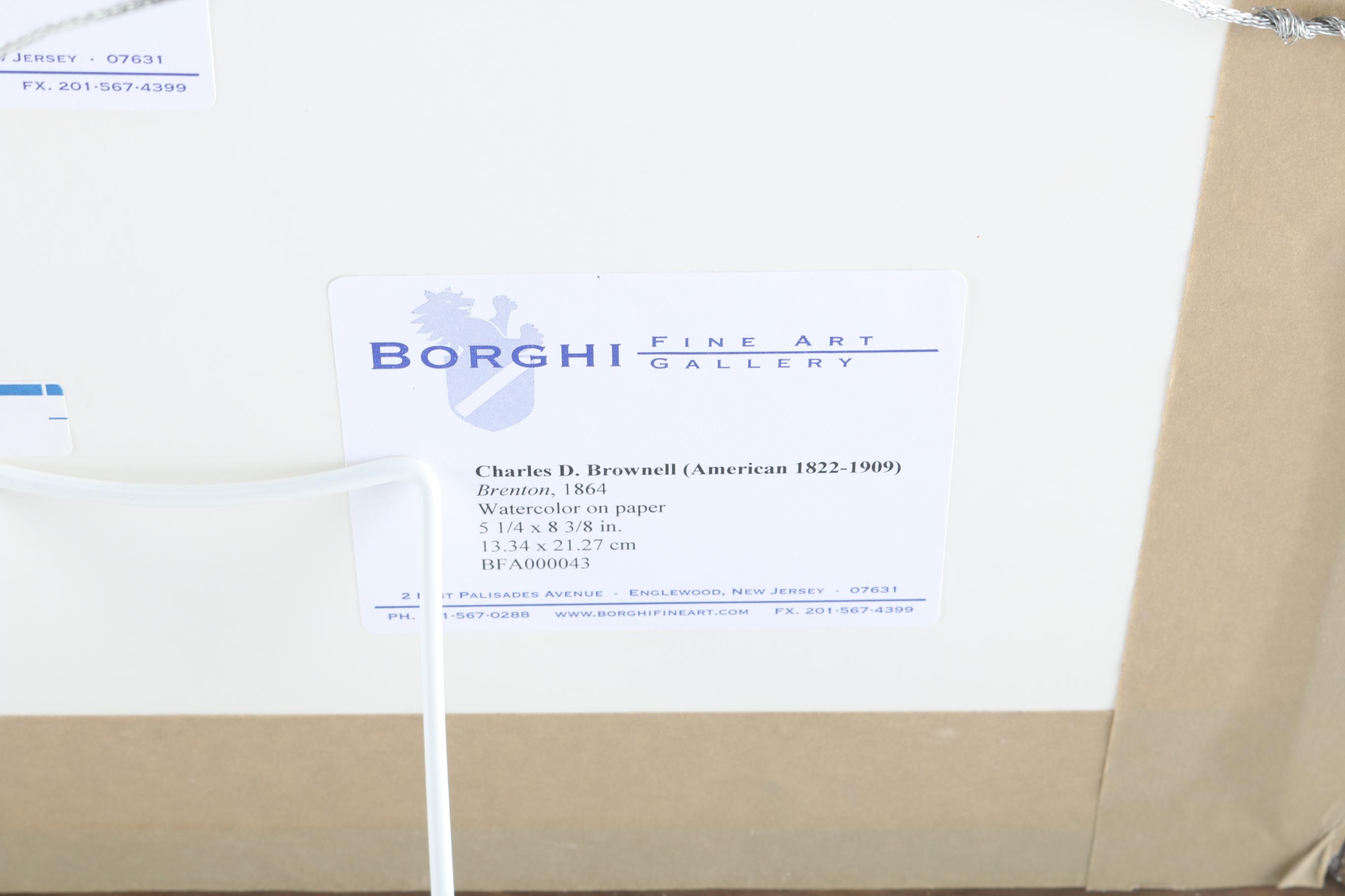 Charles D. Brownell Watercolor Painting on Paper "Brenton's Cove"