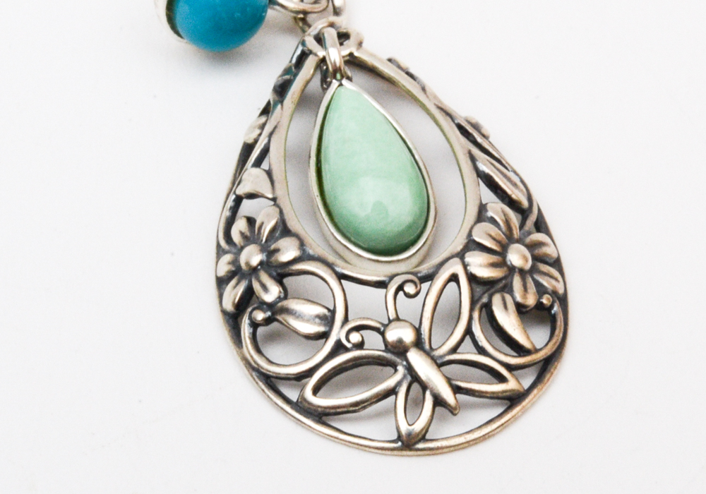 Pair of Silver Earring's with Stones