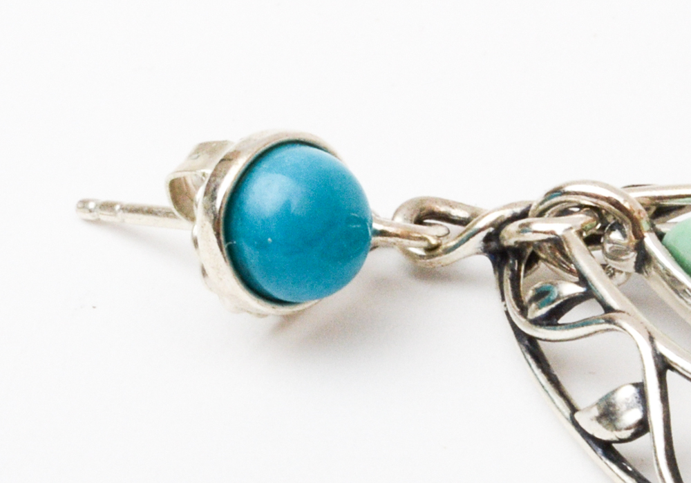 Pair of Silver Earring's with Stones