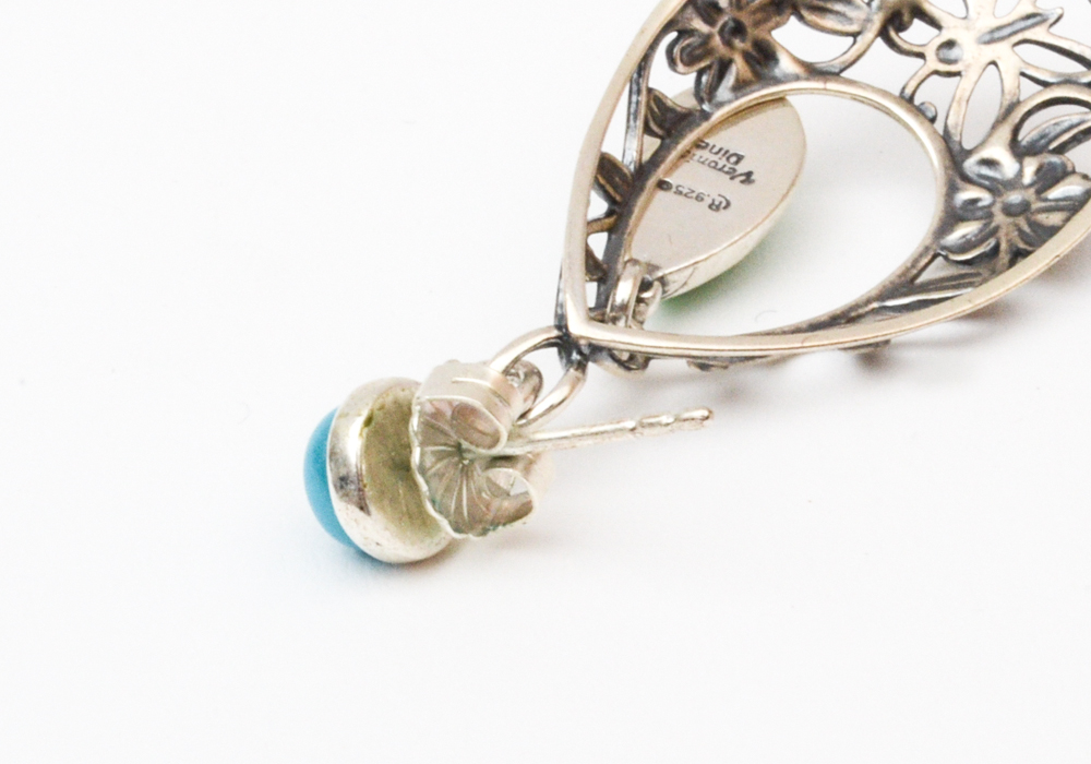 Pair of Silver Earring's with Stones