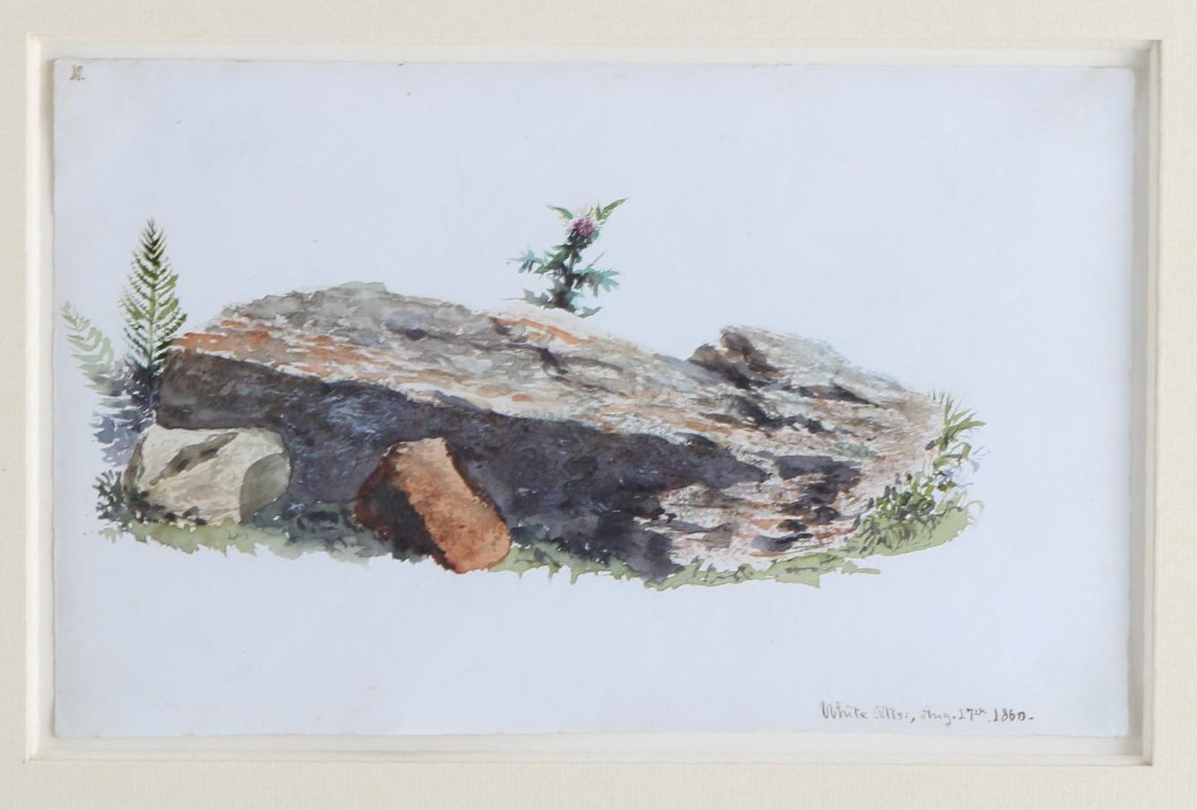 Charles DeWolf Brownell Watercolor Painting "Rock Study, White Mountains"