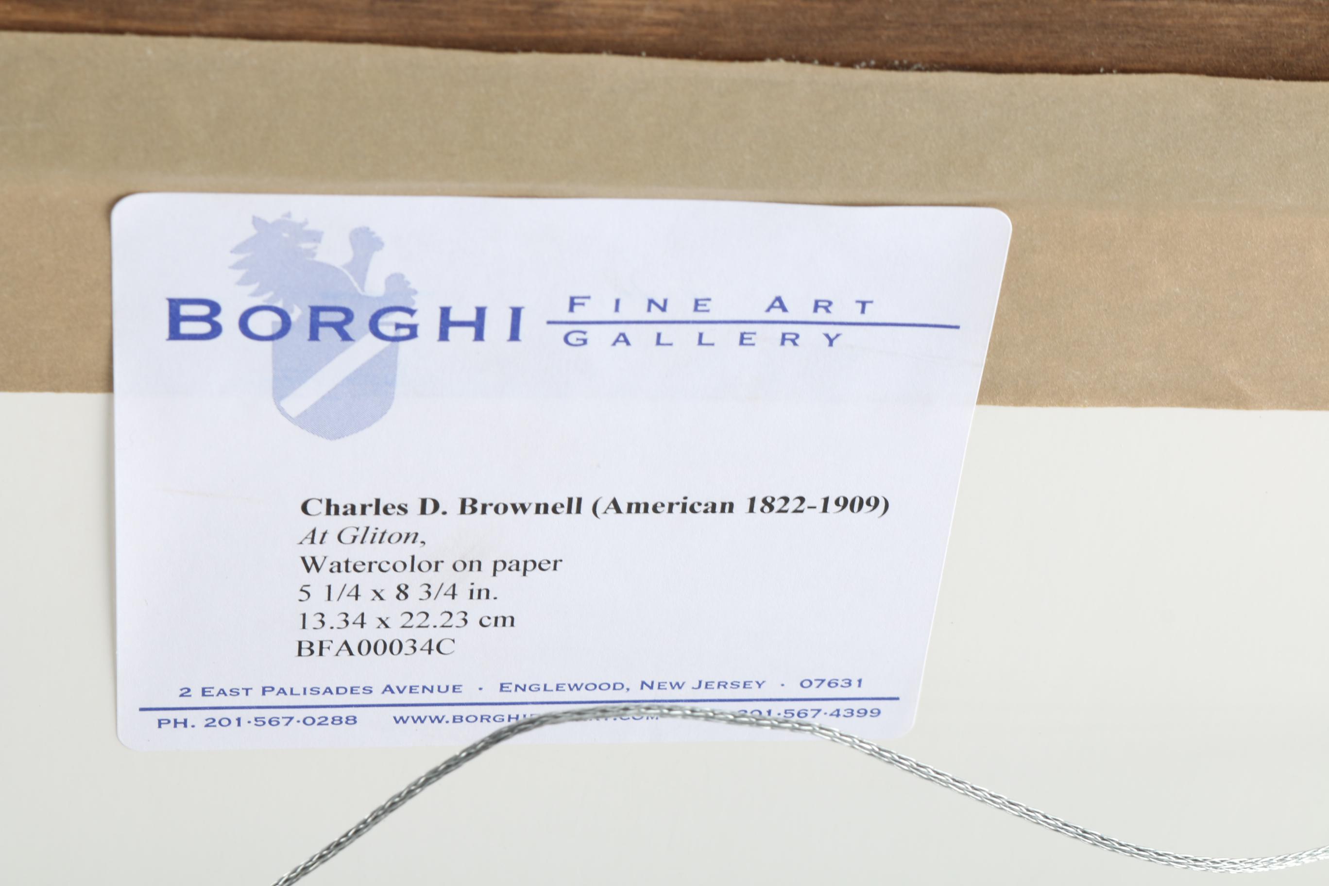 Charles DeWolf Brownell Watercolor Painting on Paper "At Gliton"