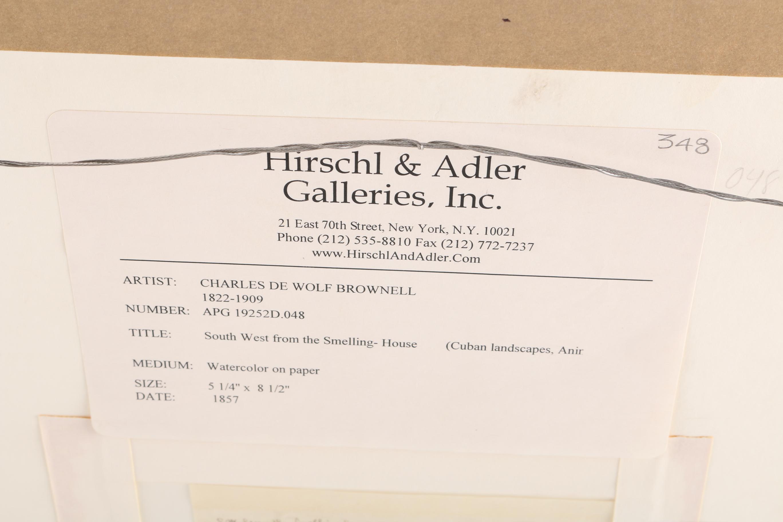 Charles DeWolf Brownell Watercolor Painting "South West from the Smelling-House"