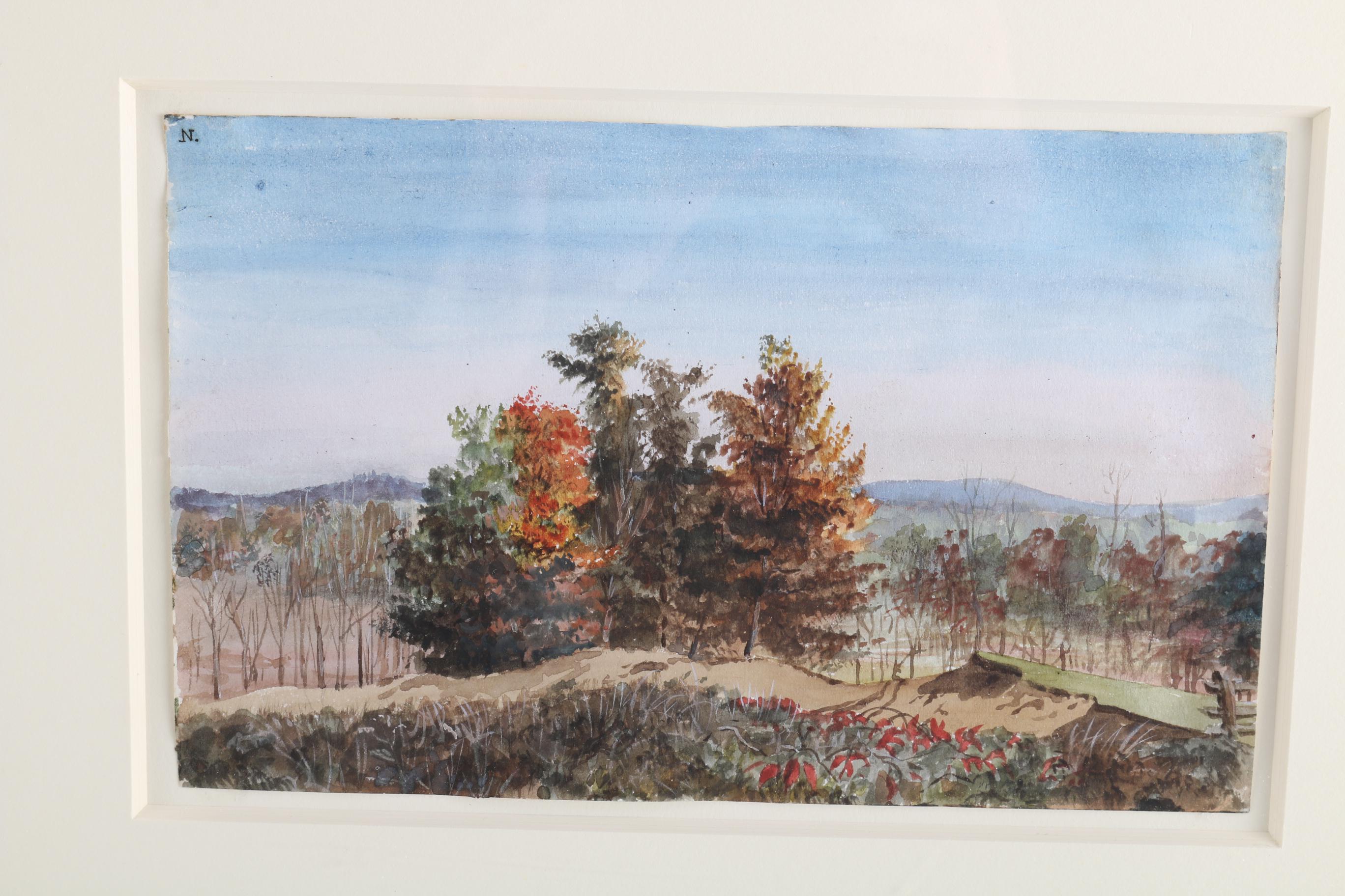 Charles DeWolf Brownell Watercolor Painting on Paper "East Hartford"