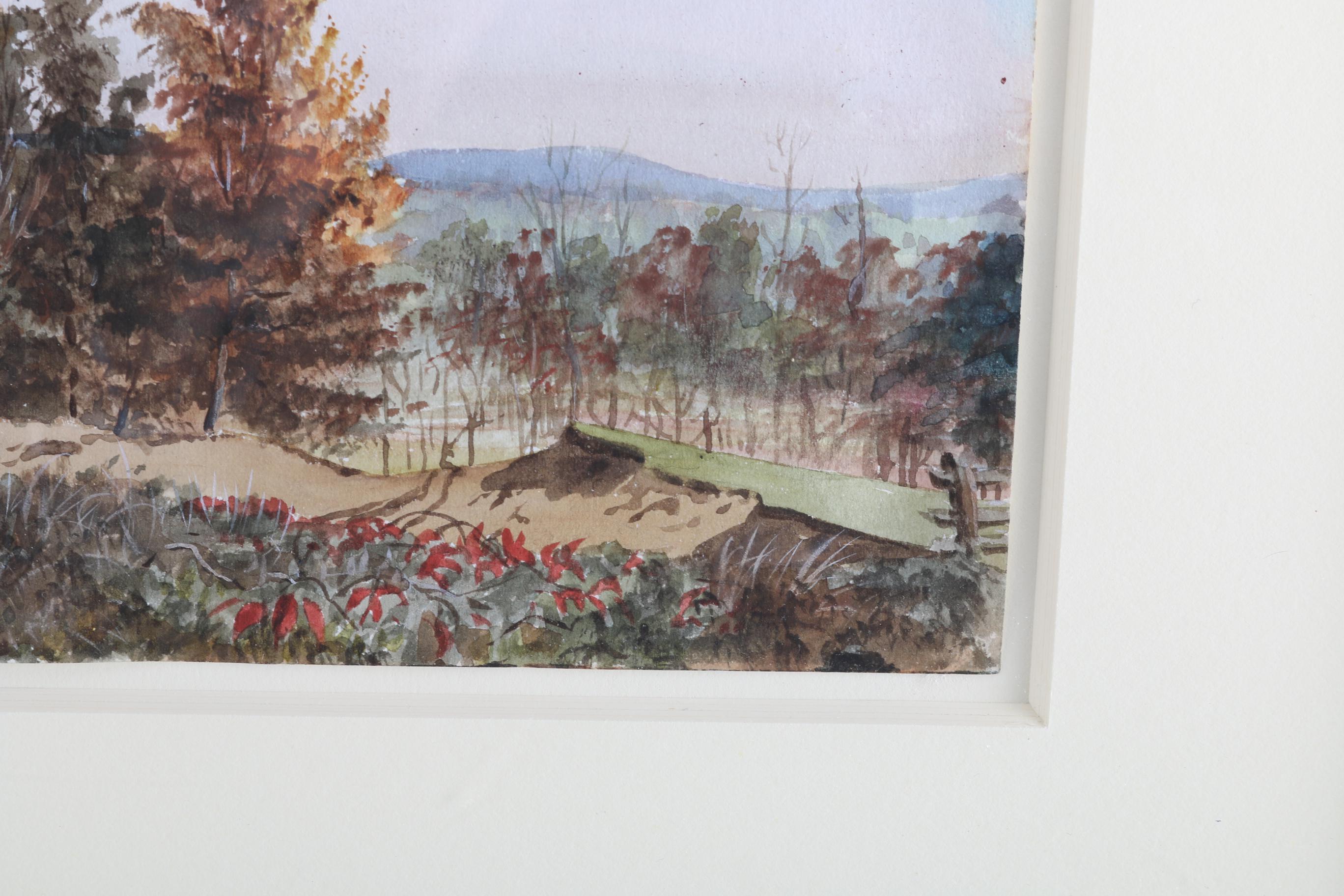 Charles DeWolf Brownell Watercolor Painting on Paper "East Hartford"