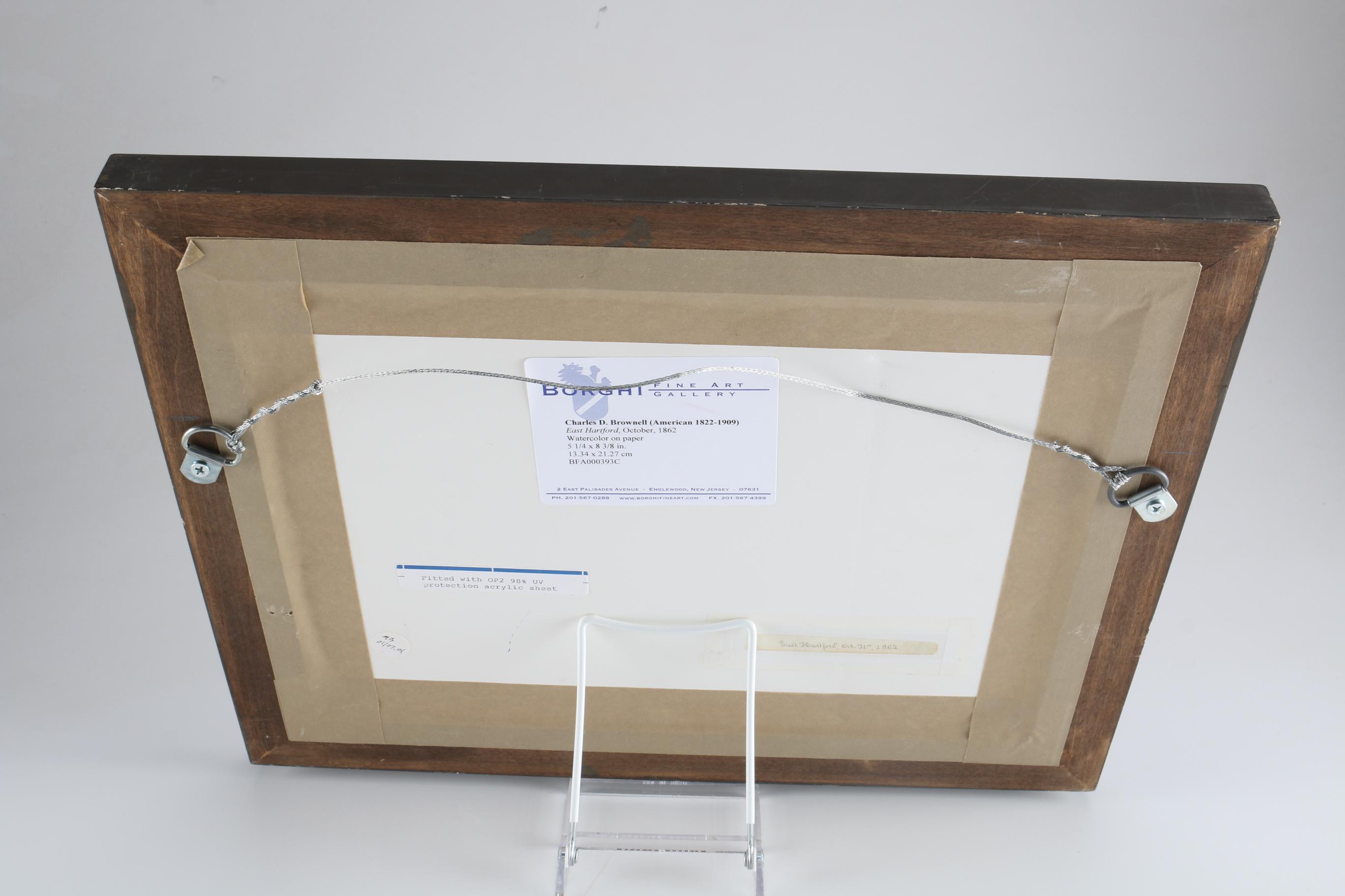 Charles DeWolf Brownell Watercolor Painting on Paper "East Hartford"