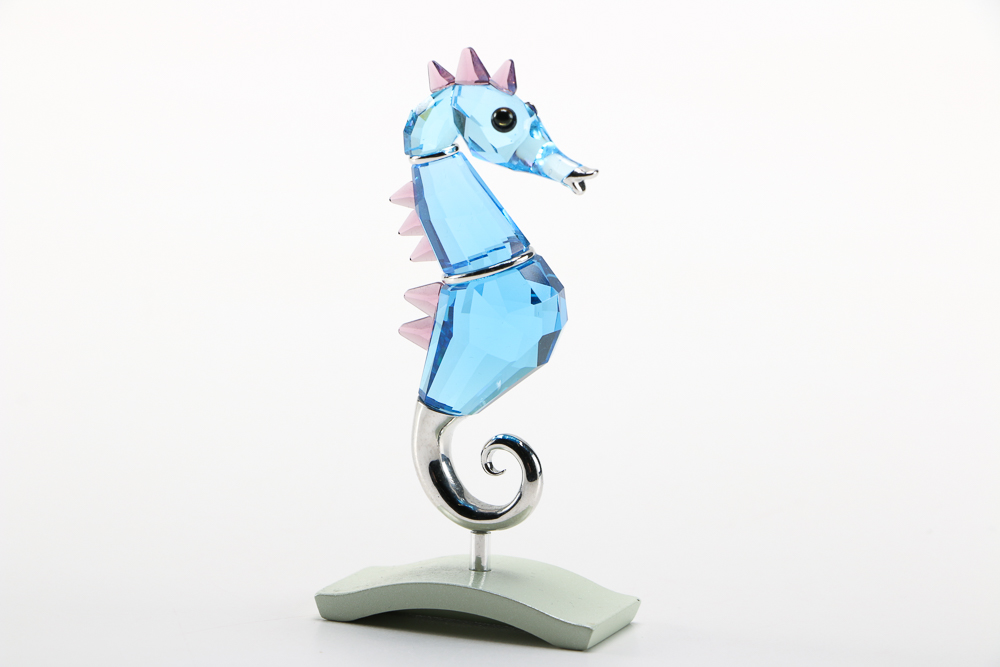 Swarovski Crystal Baby Dolphin and Chipili Seahorse Figurines