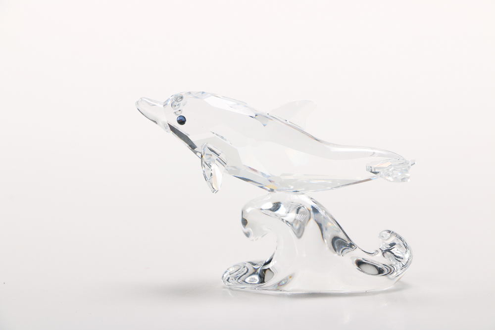 Swarovski Crystal Baby Dolphin and Chipili Seahorse Figurines
