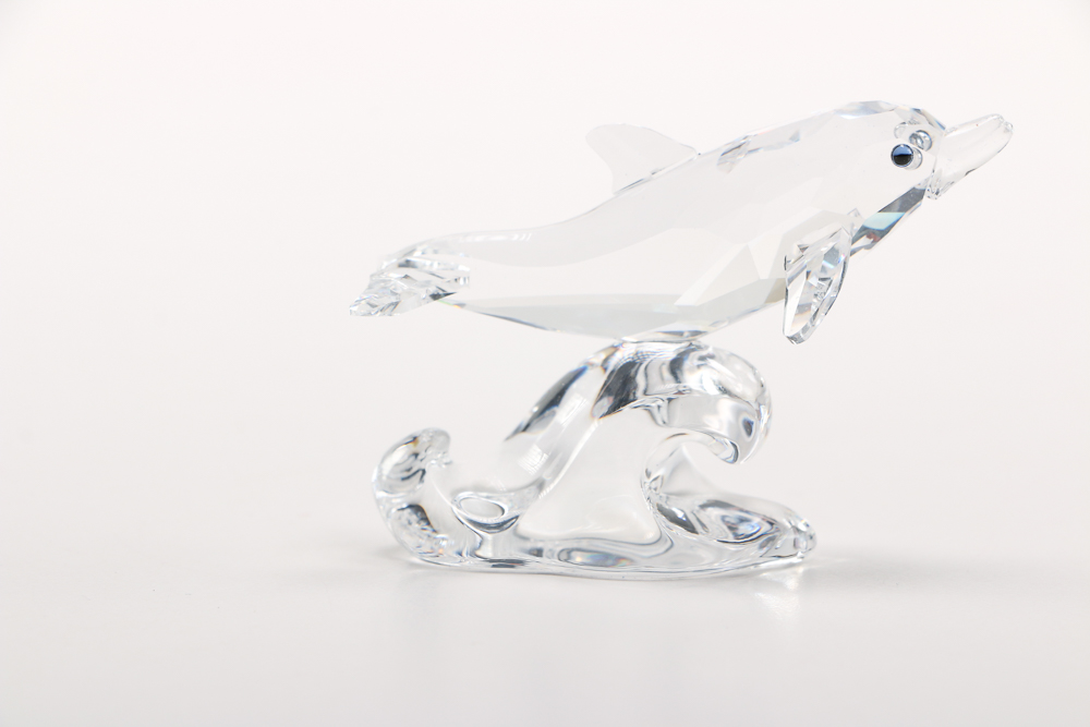 Swarovski Crystal Baby Dolphin and Chipili Seahorse Figurines