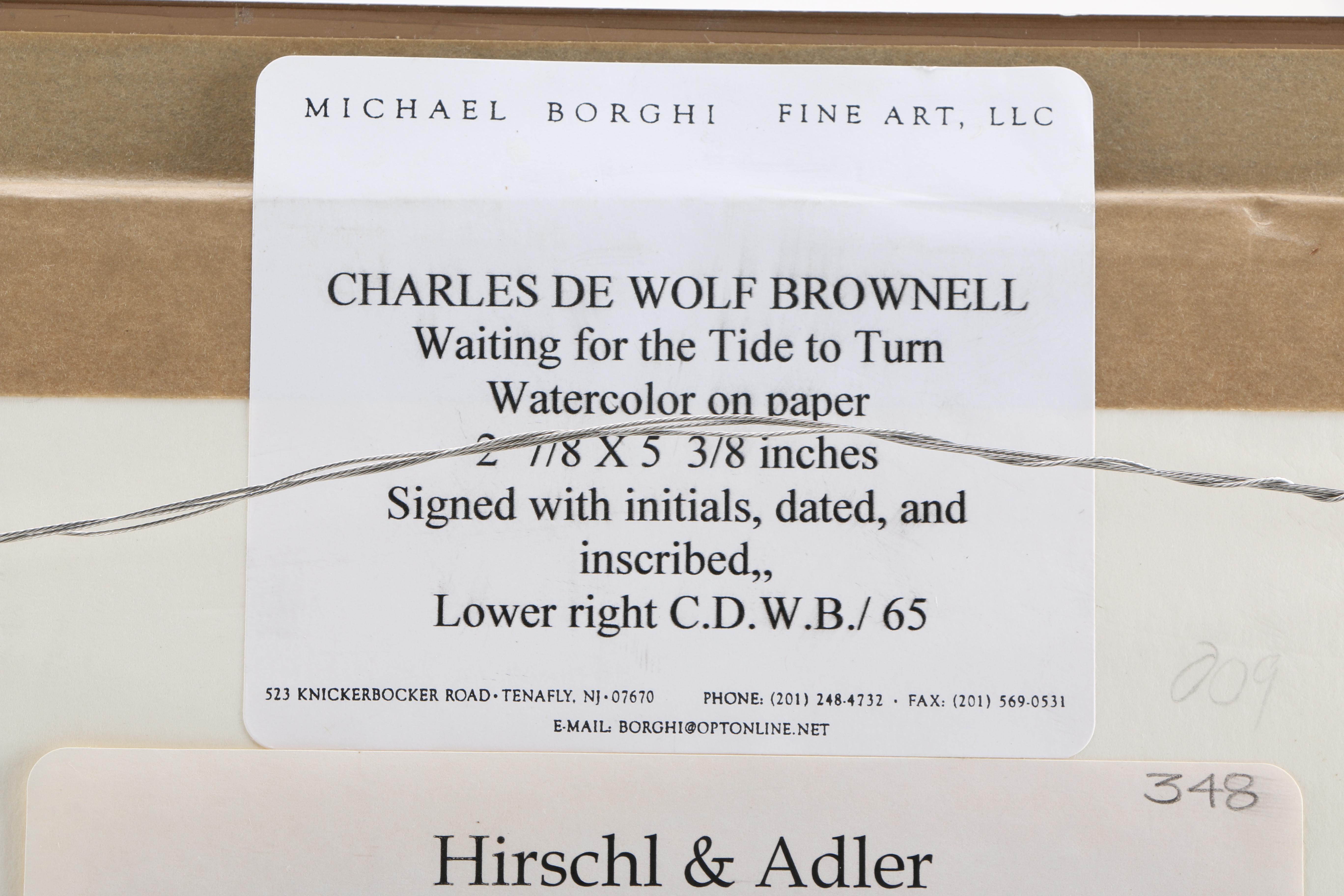 Charles DeWolf Brownell Watercolor Painting "Waiting for the Tide to Turn"