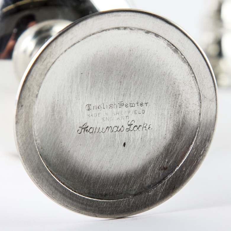 Six Pewter Goblets by Aquinas Locke