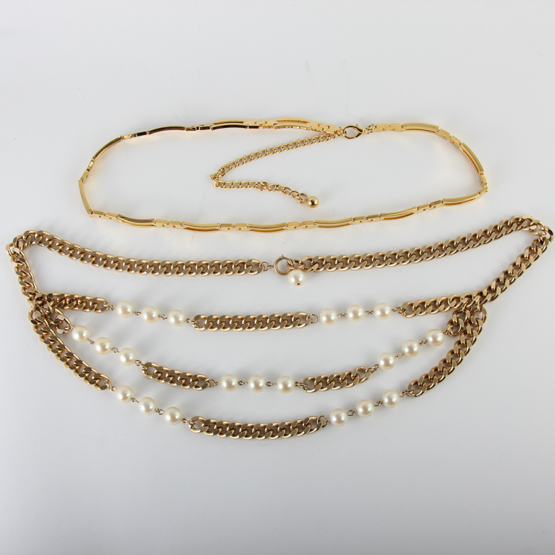 Pair of Gold Tone Fashion Jewelry Belts