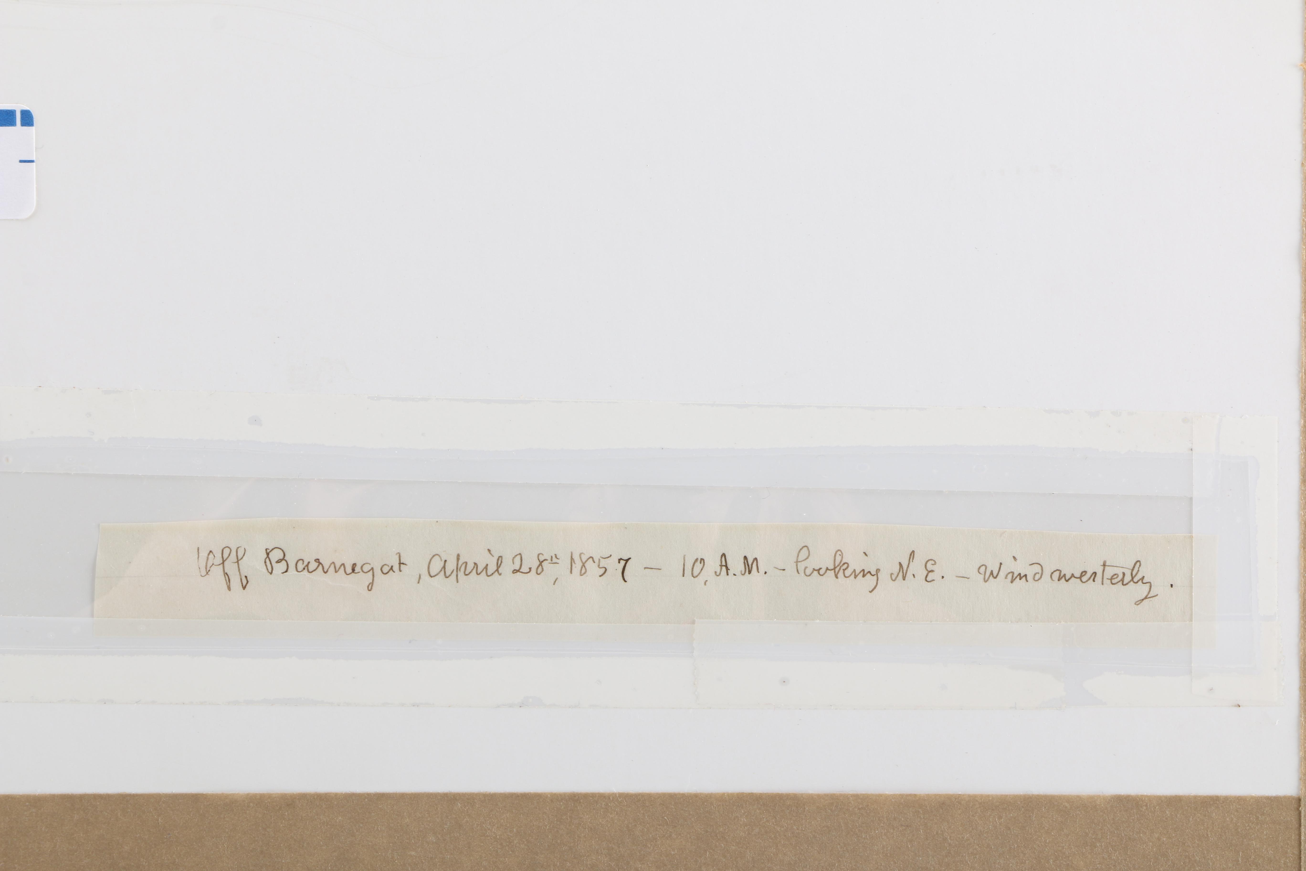 Charles DeWolf Brownell Watercolor Painting on Paper "Off Barnegat, 1857"