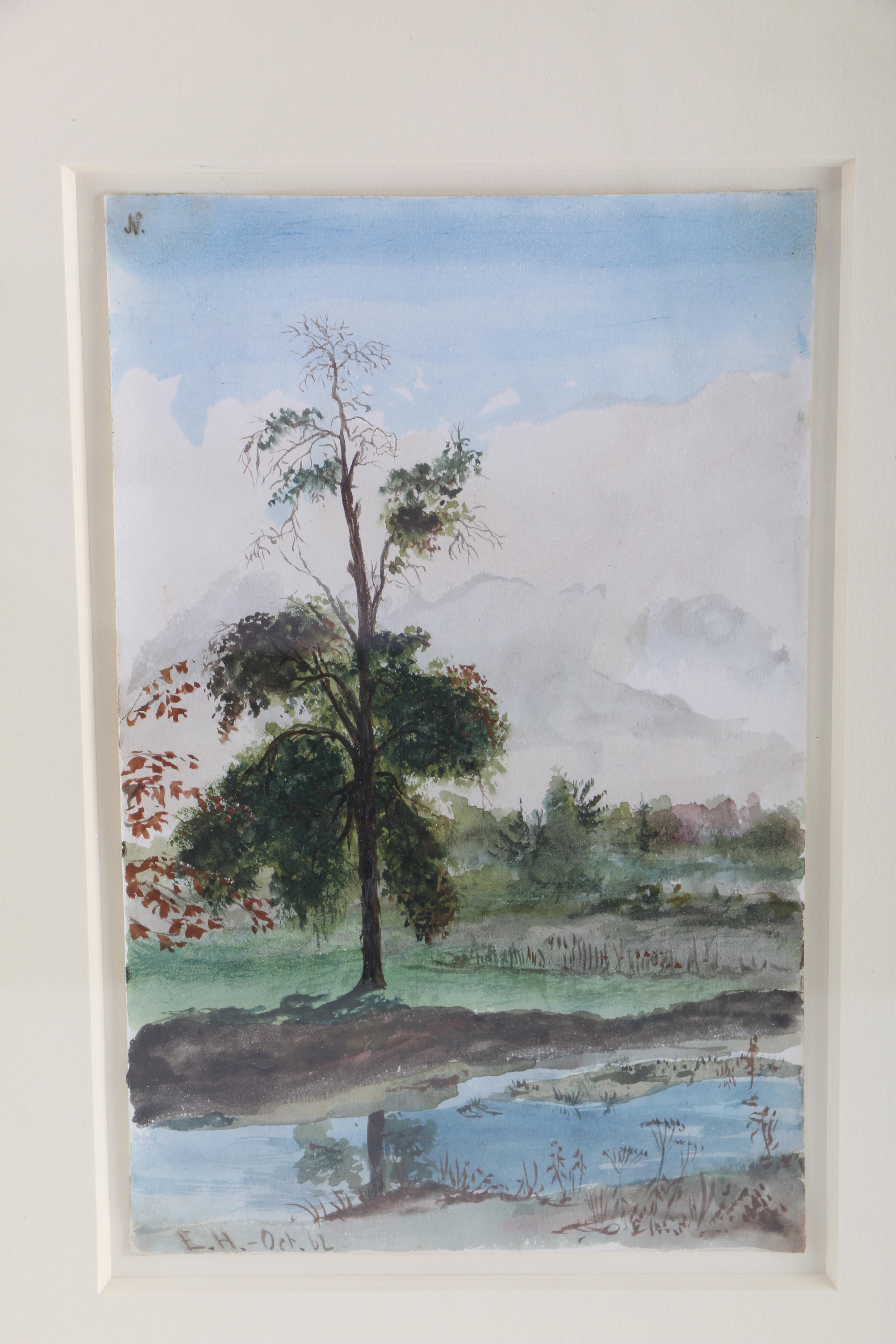Charles DeWolf Brownwell Watercolor Painting on Paper of Landscape