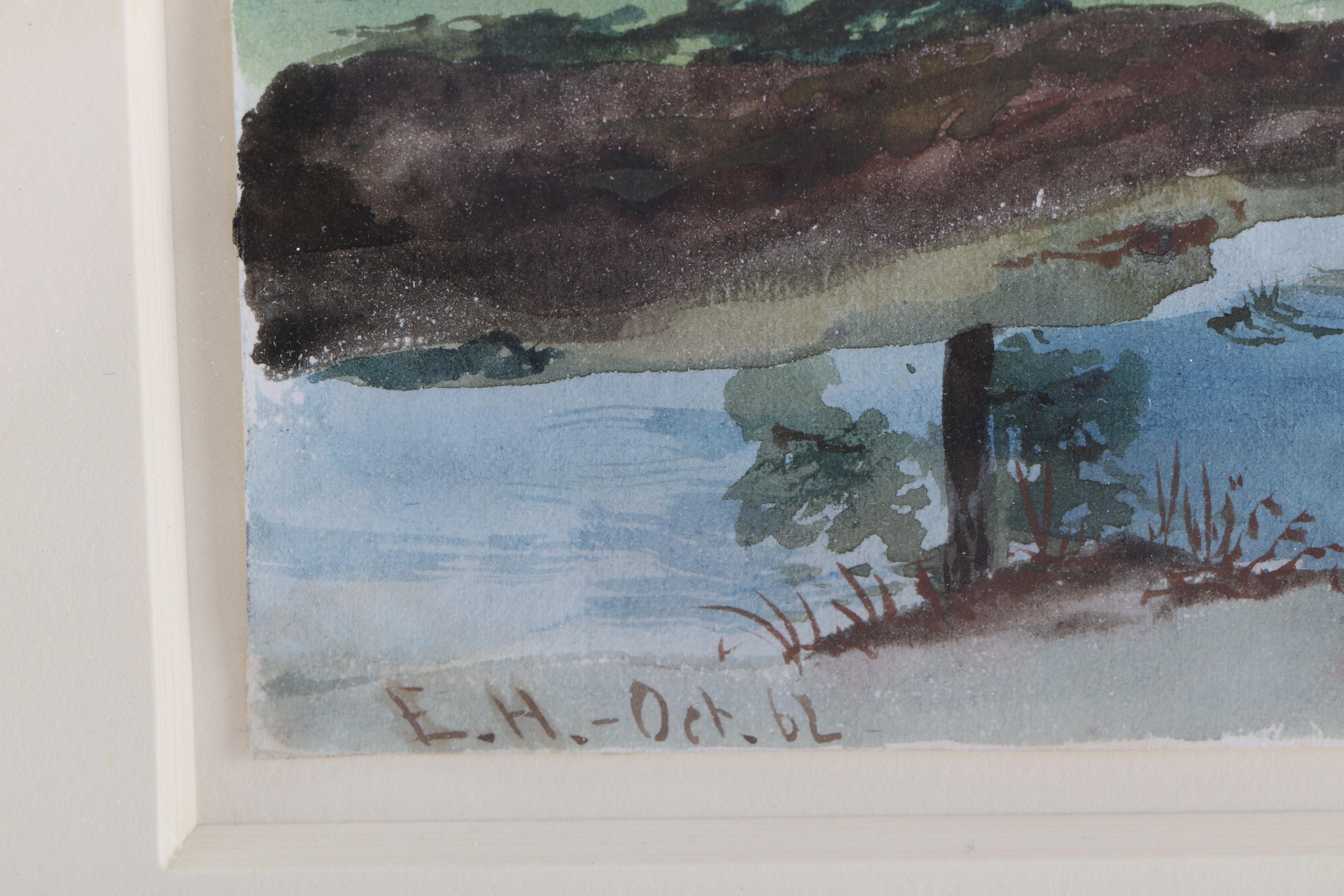 Charles DeWolf Brownwell Watercolor Painting on Paper of Landscape