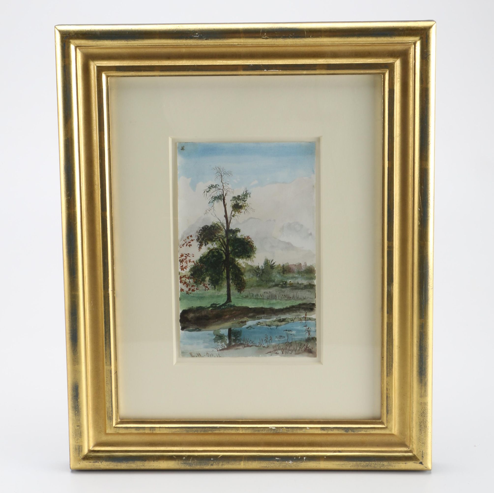 Charles DeWolf Brownwell Watercolor Painting on Paper of Landscape