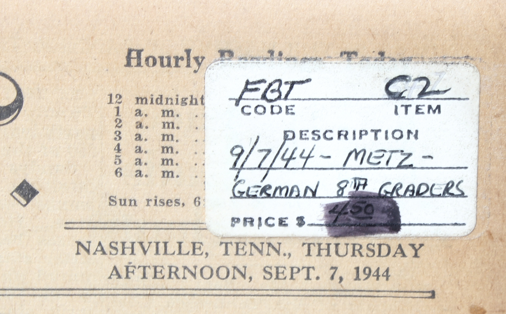 Vintage "Nashville Banner" Newspaper about World War II