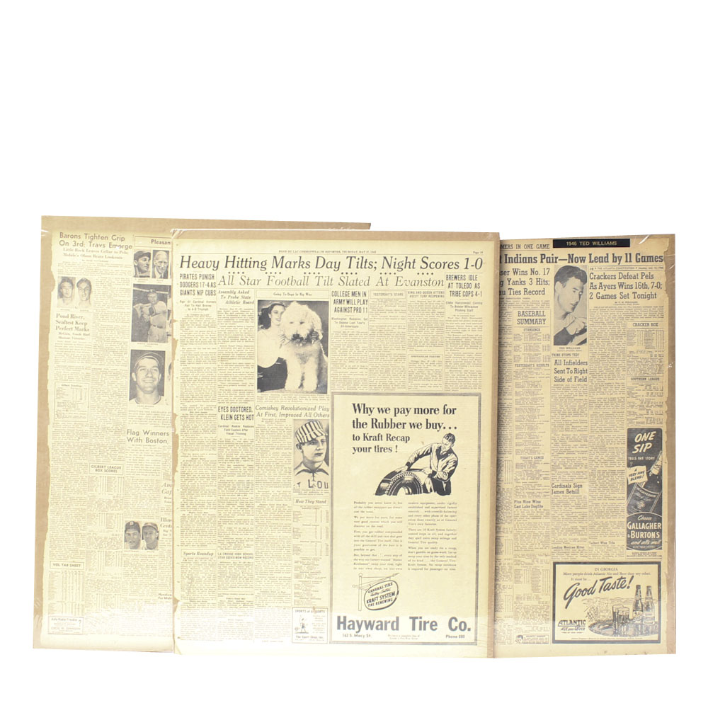 Three Vintage 1940s Newspapers