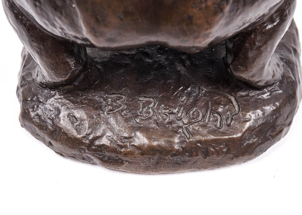 Barney Bright Bronze Leapfrog Sculpture