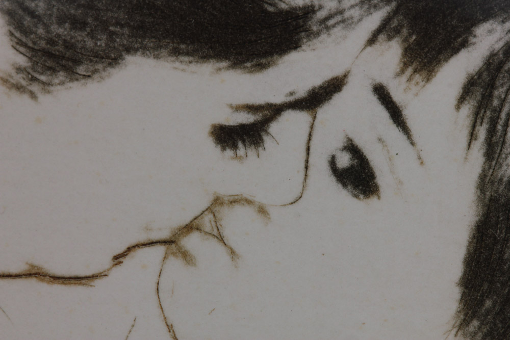 Mary Cassatt Posthumous Restrike Etching "The Mothers Kiss"