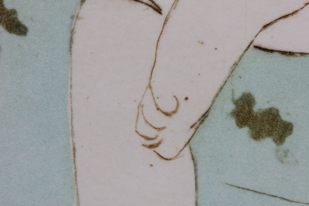 Mary Cassatt Posthumous Restrike Etching "The Mothers Kiss"