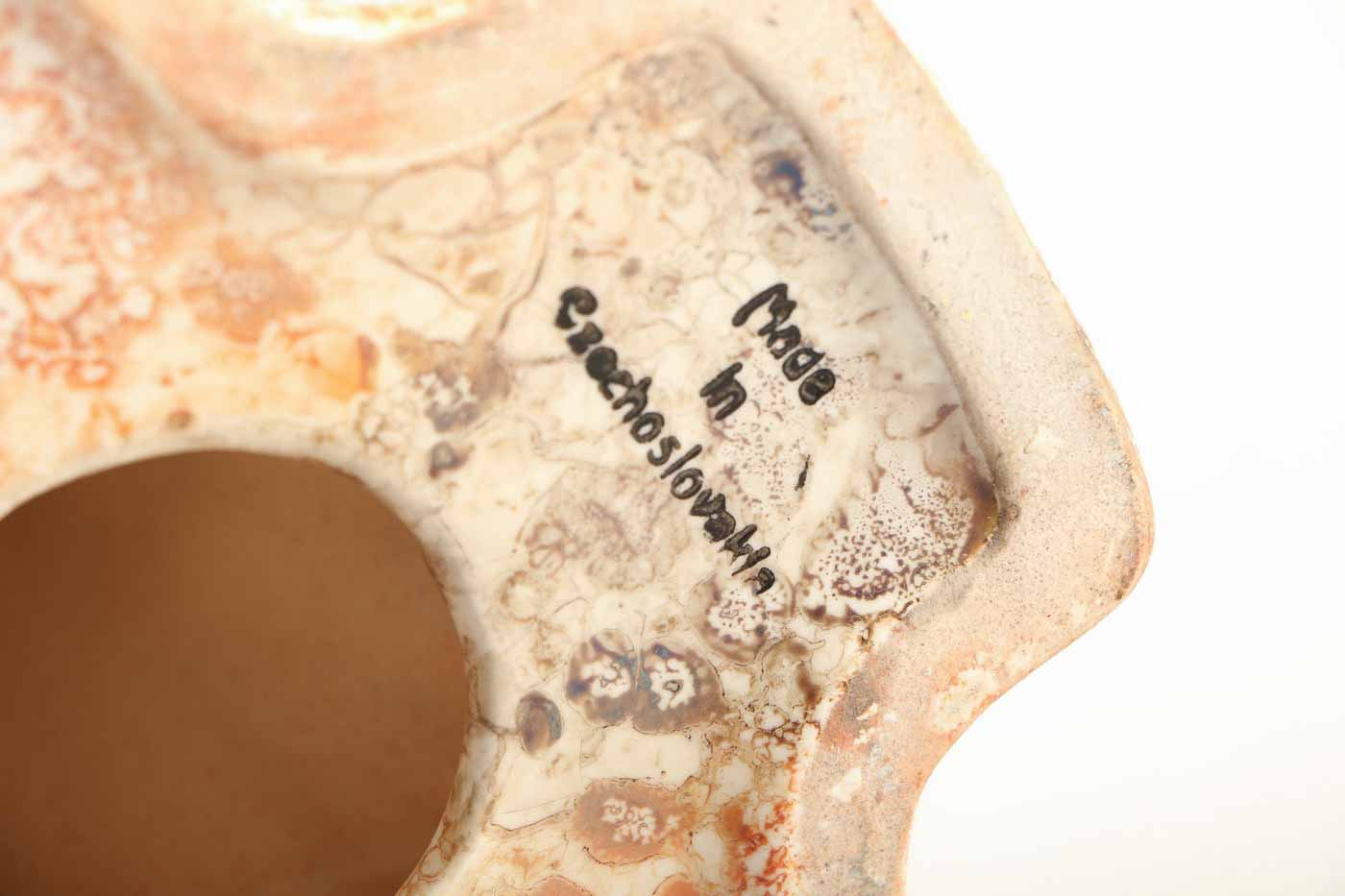 Vintage Pair of Czech Ceramic Candelabra