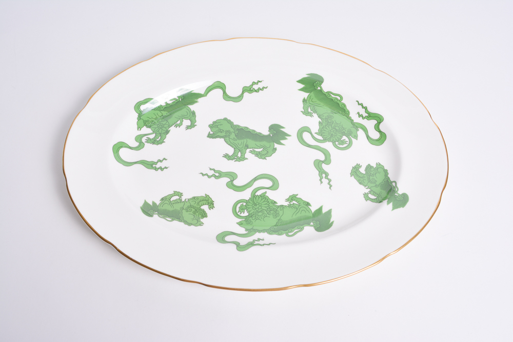 Wedgwood "Chinese Tigers" Teapot and Oval Platters