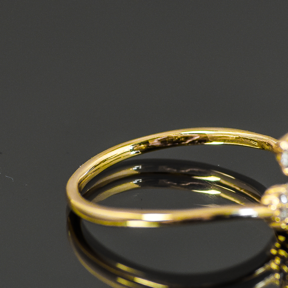 14K Yellow Gold and Diamond Bypass Ring