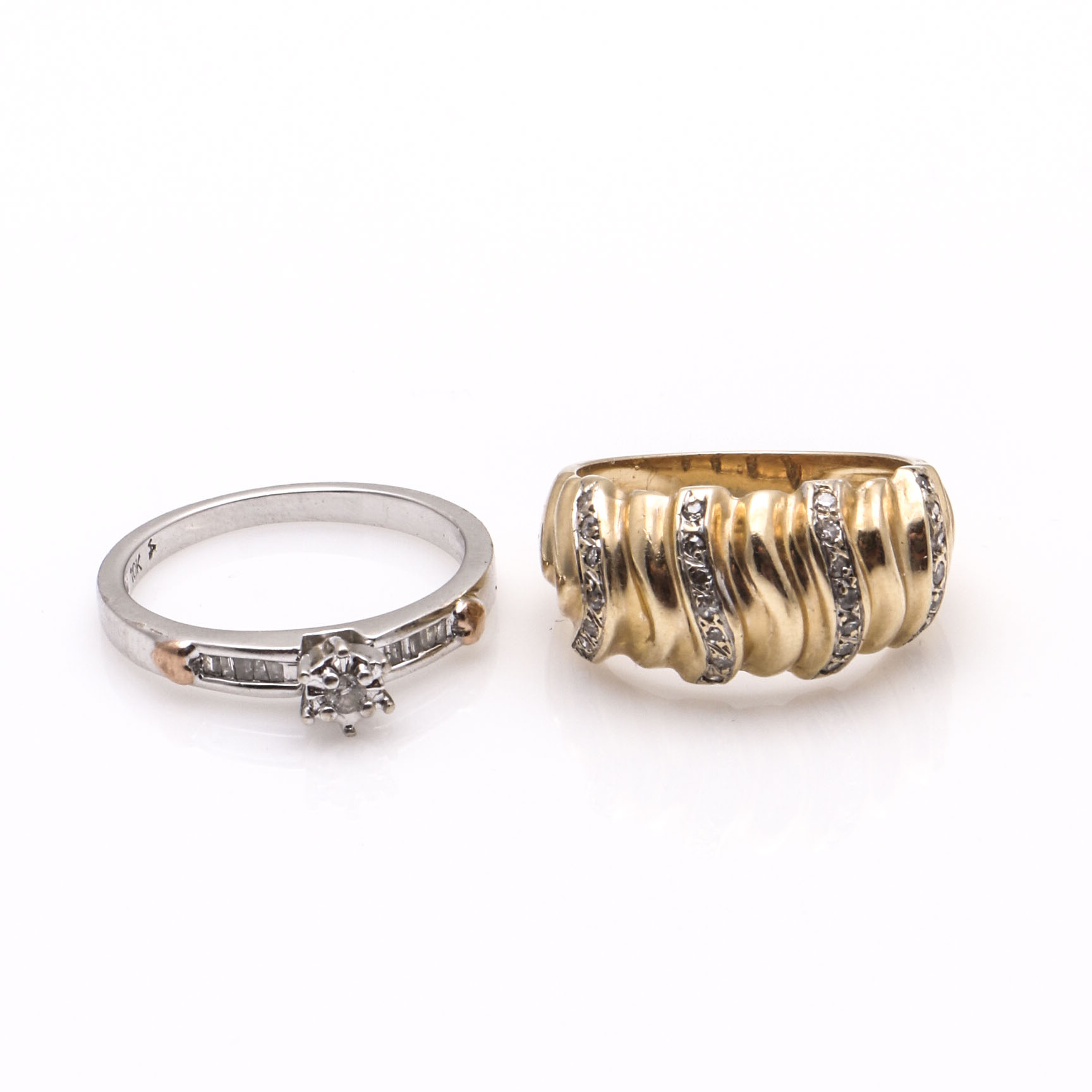 10K Gold and Diamond Rings