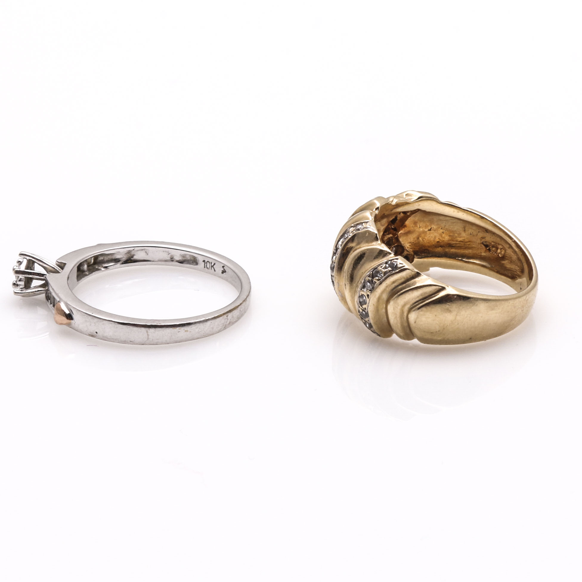 10K Gold and Diamond Rings