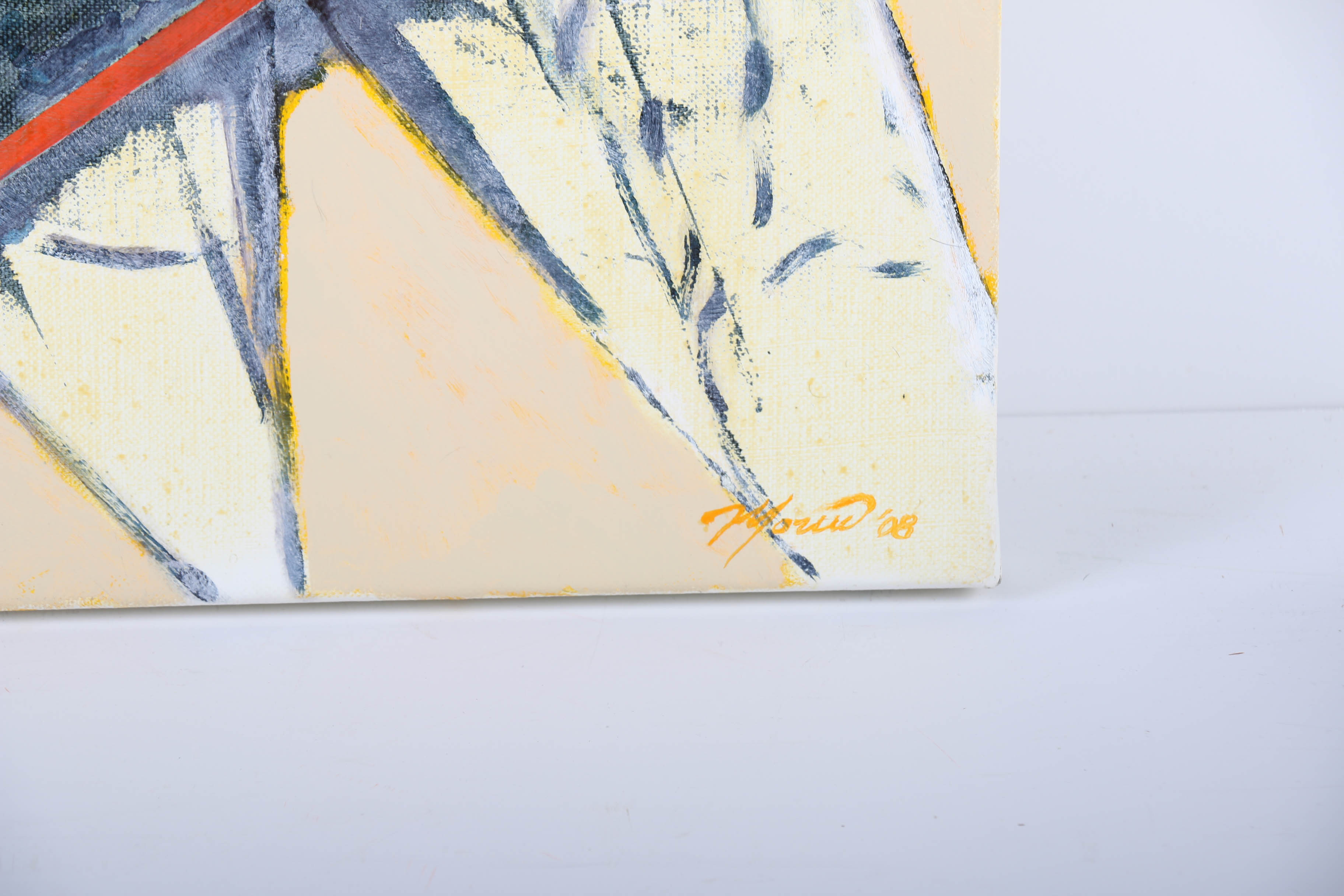 Ricardo Morin Oil Painting on Linen "Triangulation 32"