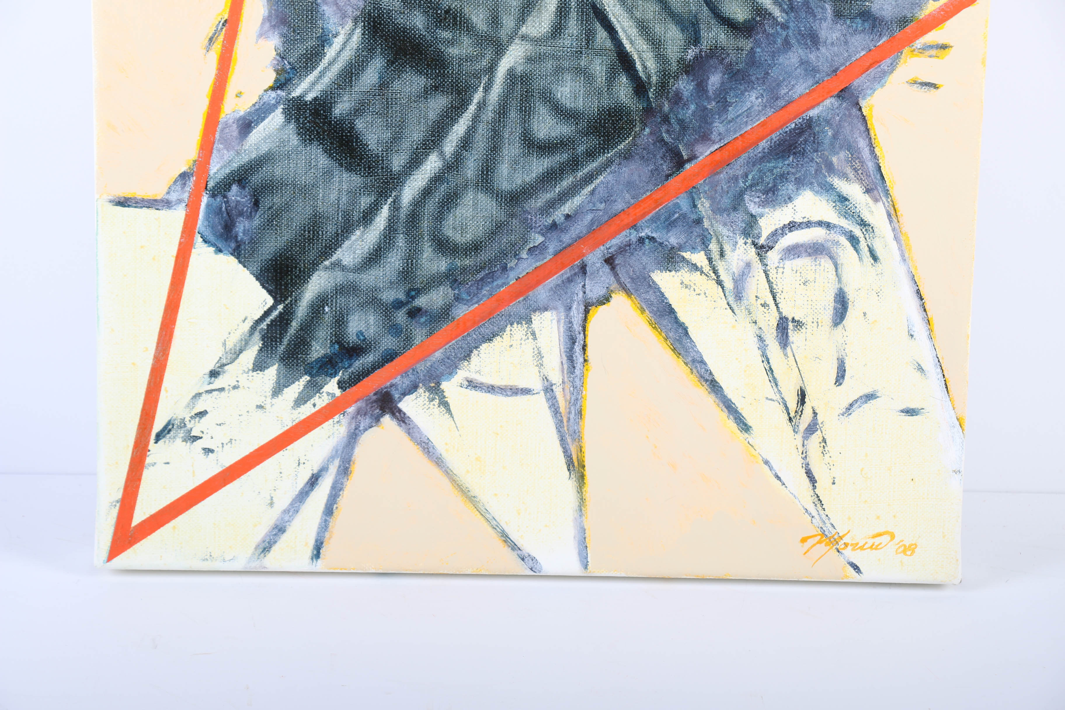 Ricardo Morin Oil Painting on Linen "Triangulation 32"