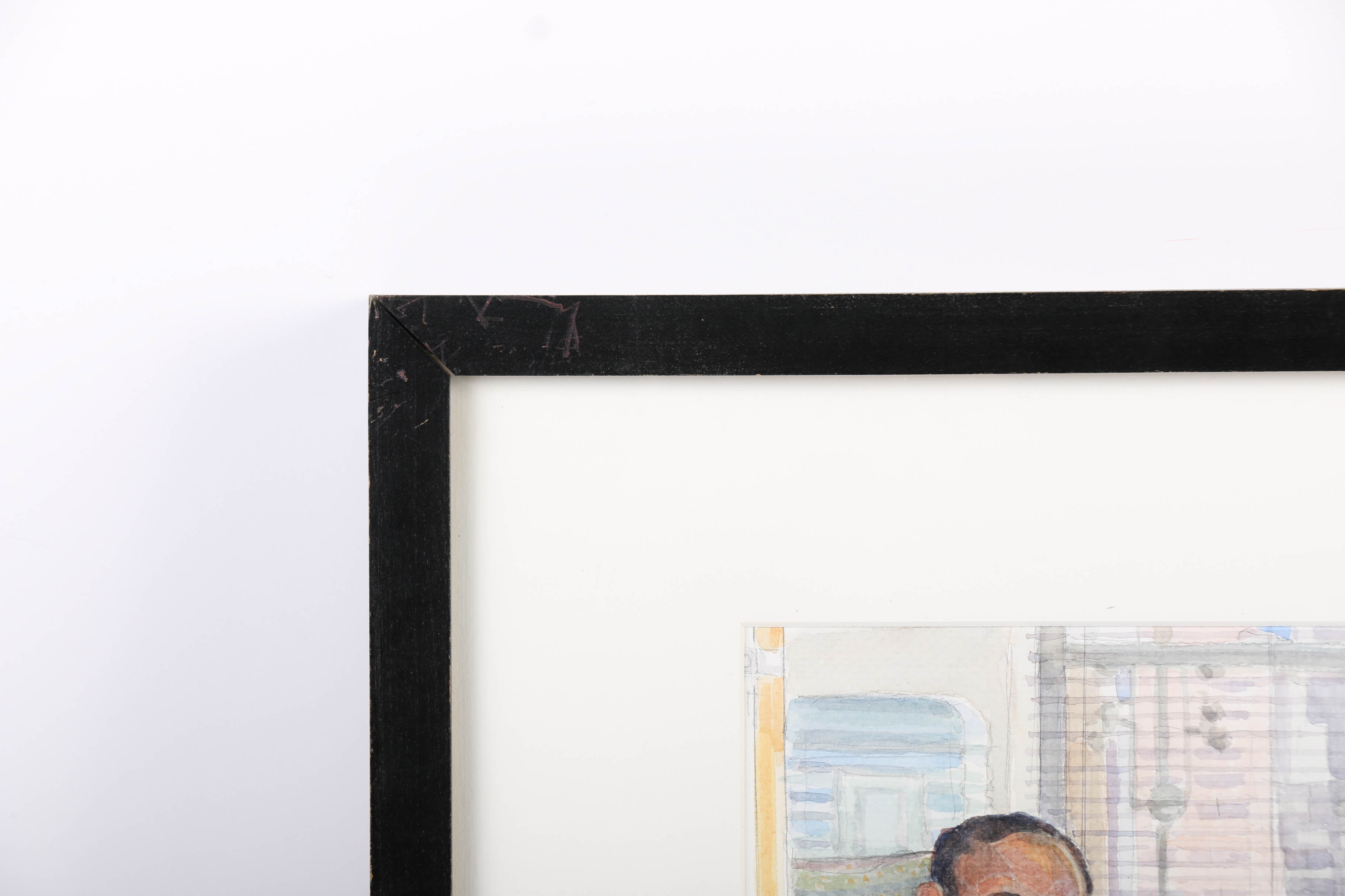 Ricardo Morin Watercolor Painting on Paper "Self-Portrait"