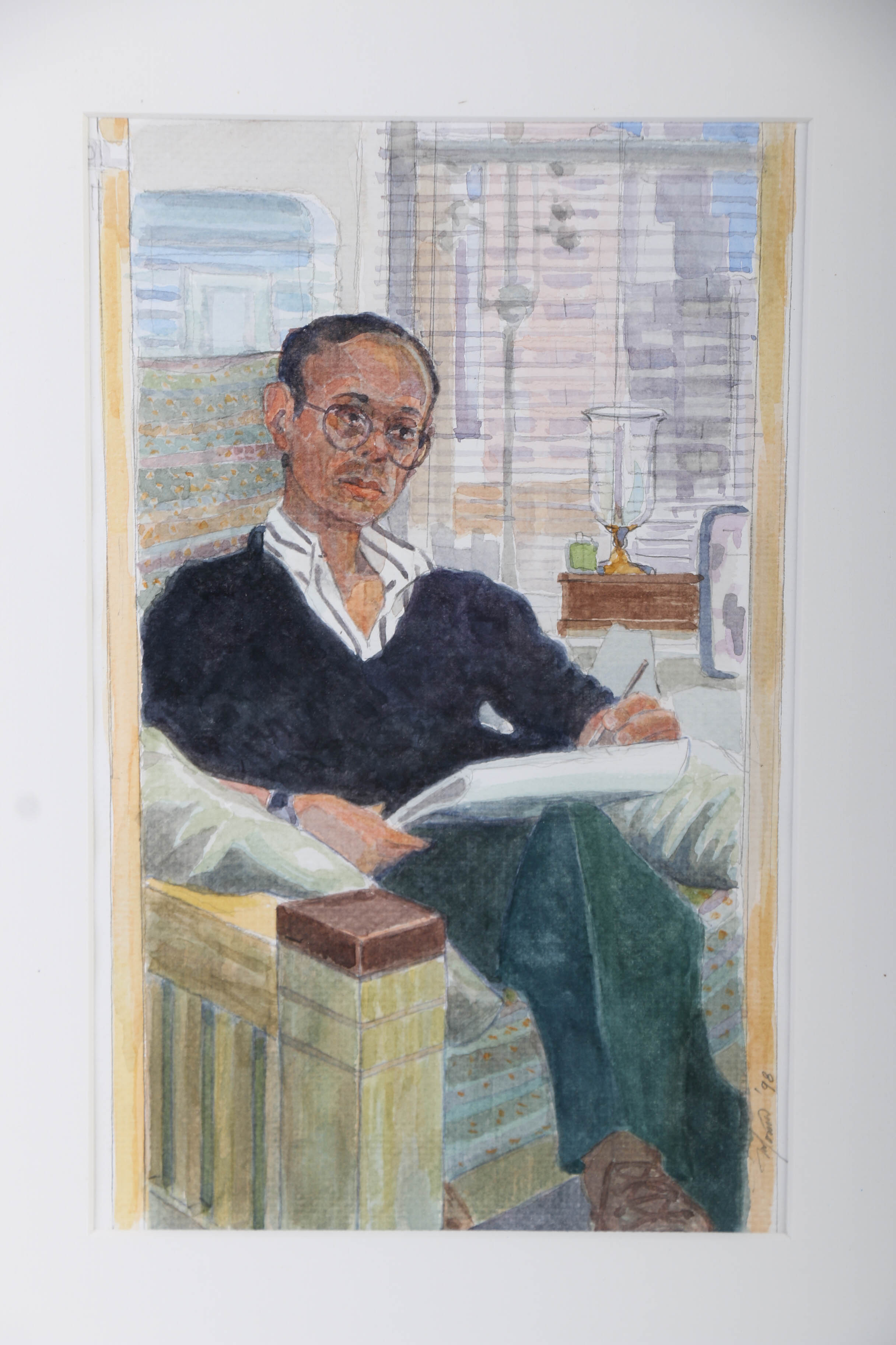 Ricardo Morin Watercolor Painting on Paper "Self-Portrait"