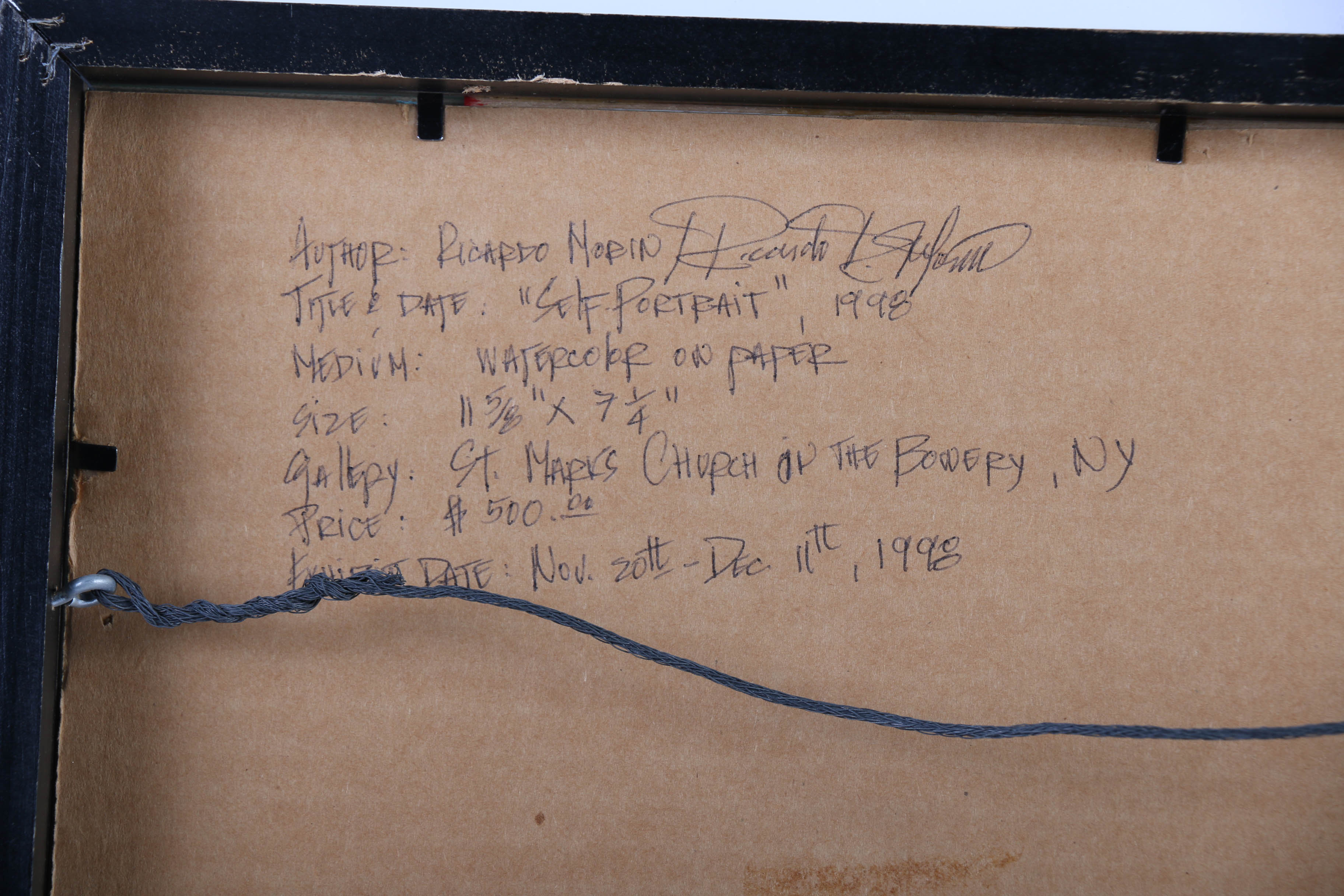 Ricardo Morin Watercolor Painting on Paper "Self-Portrait"