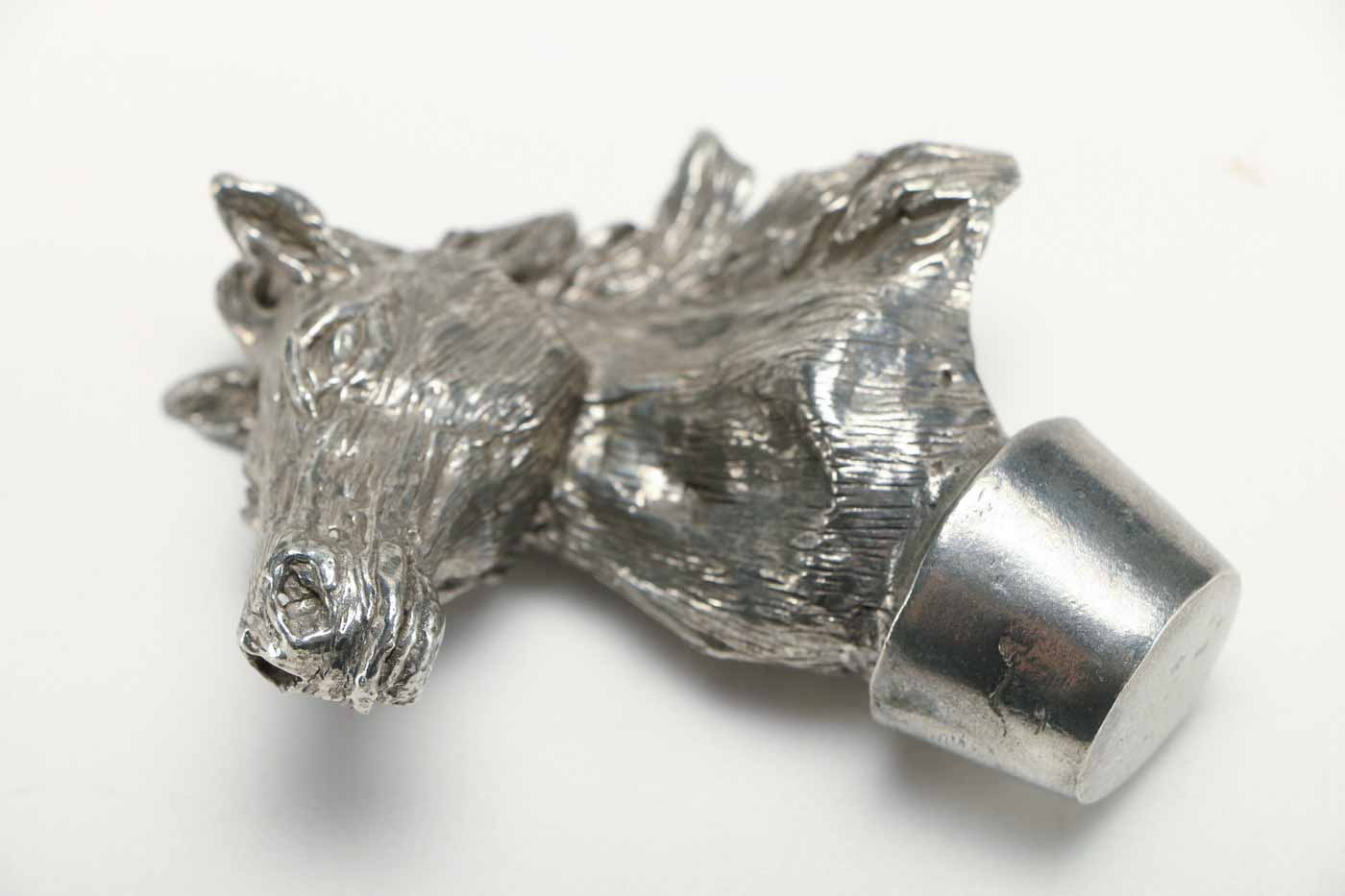 Metal and Glass Horse Decanter