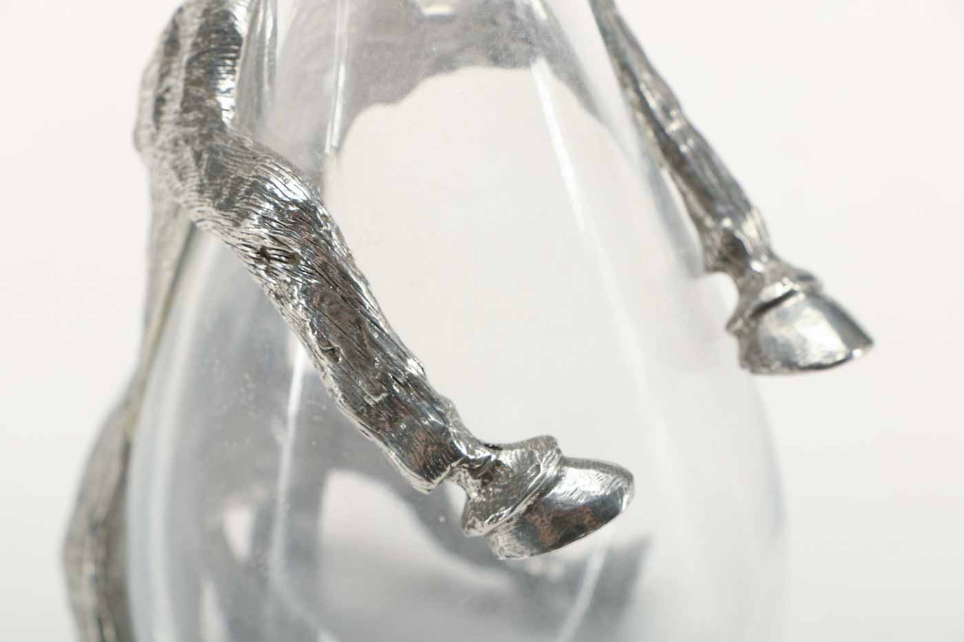 Metal and Glass Horse Decanter