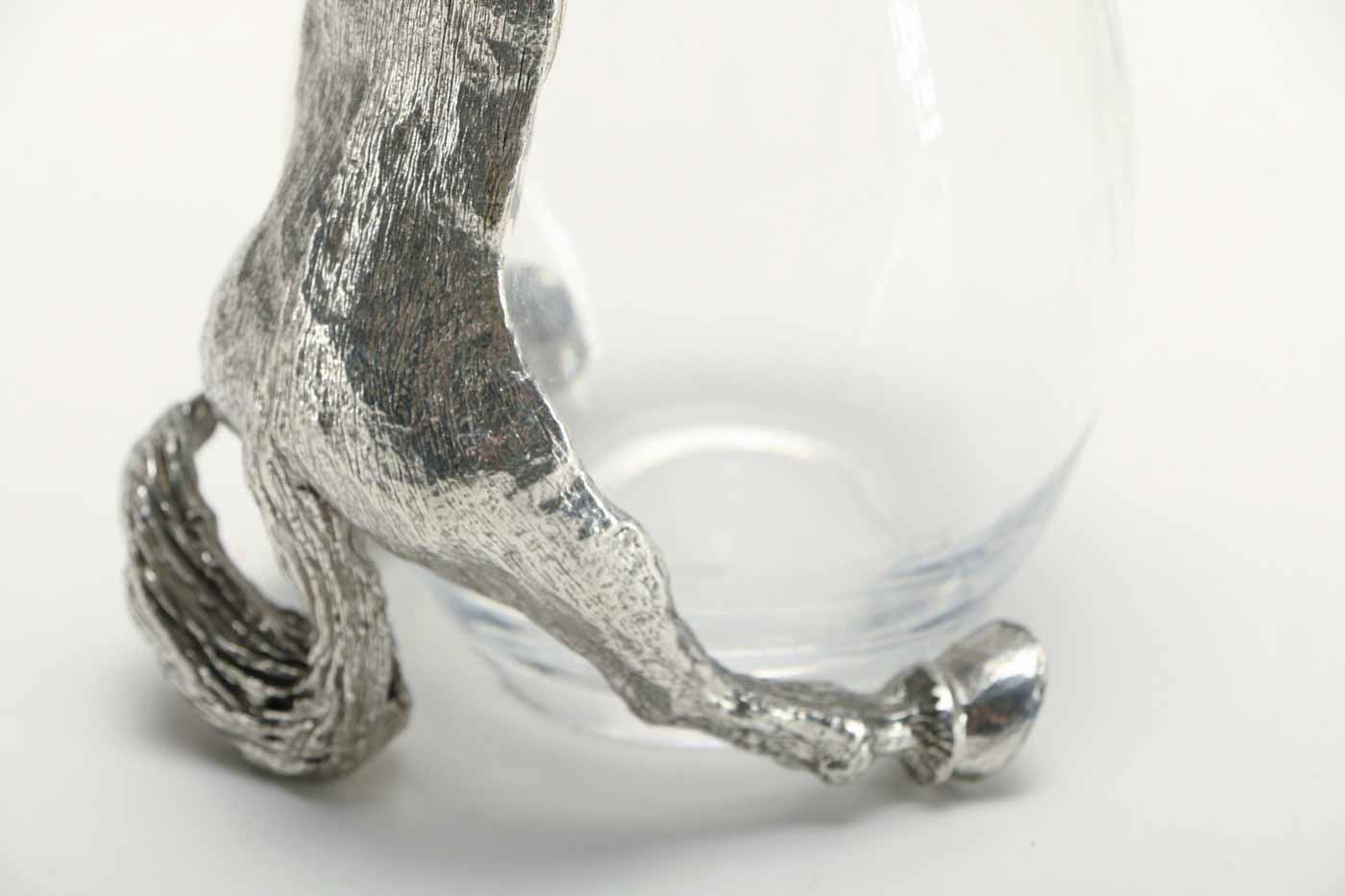 Metal and Glass Horse Decanter