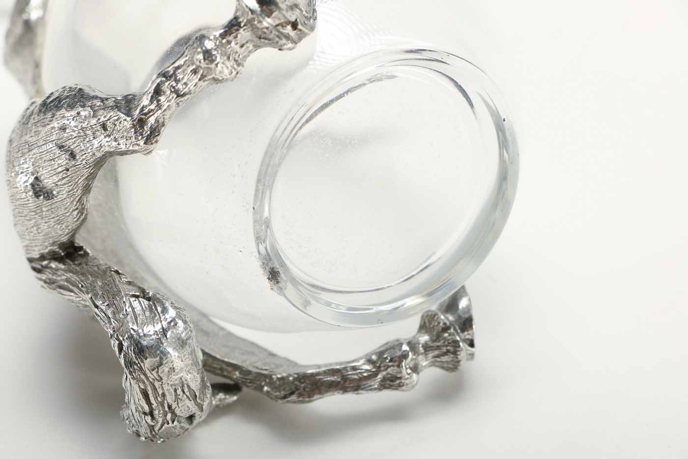 Metal and Glass Horse Decanter